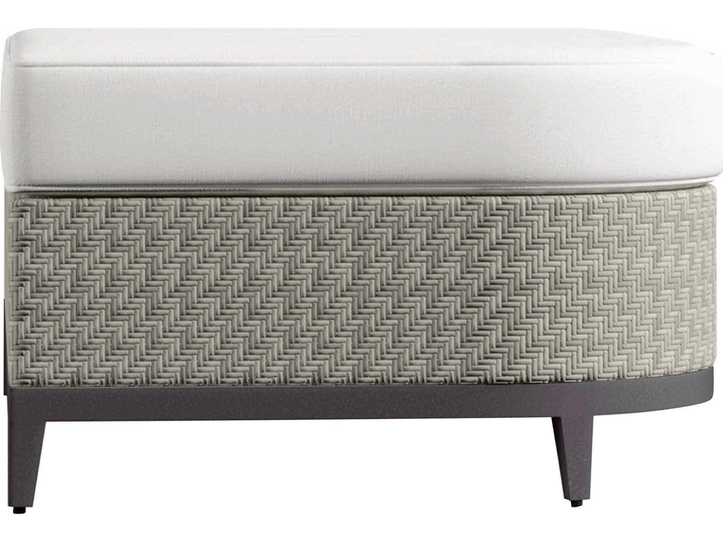 Bernhardt Exteriors Captiva White/Cream Wicker Cushion Ottoman