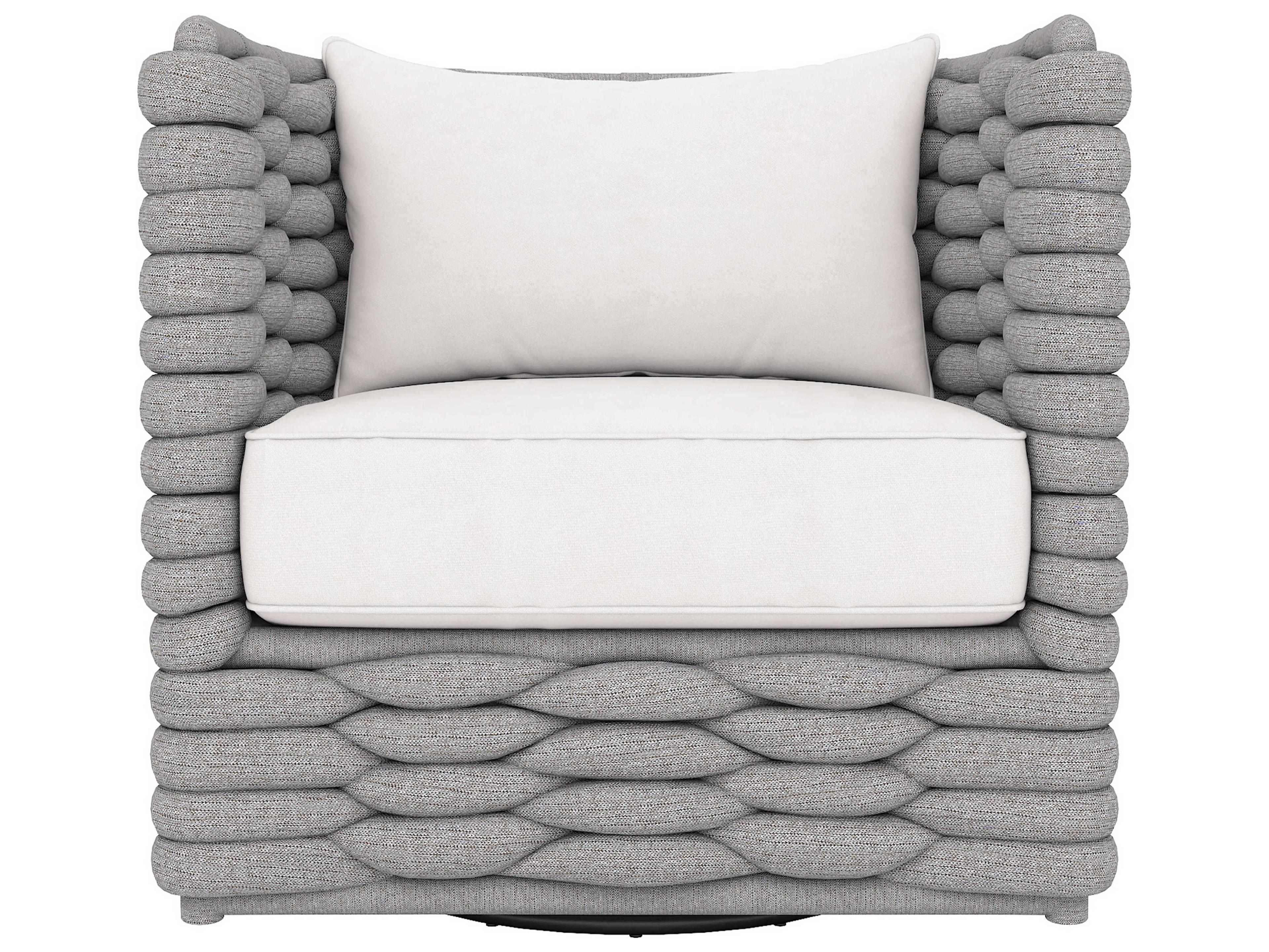 Bernhardt Exteriors Nordic Gray Fabric Rope Cushion Lounge Chair