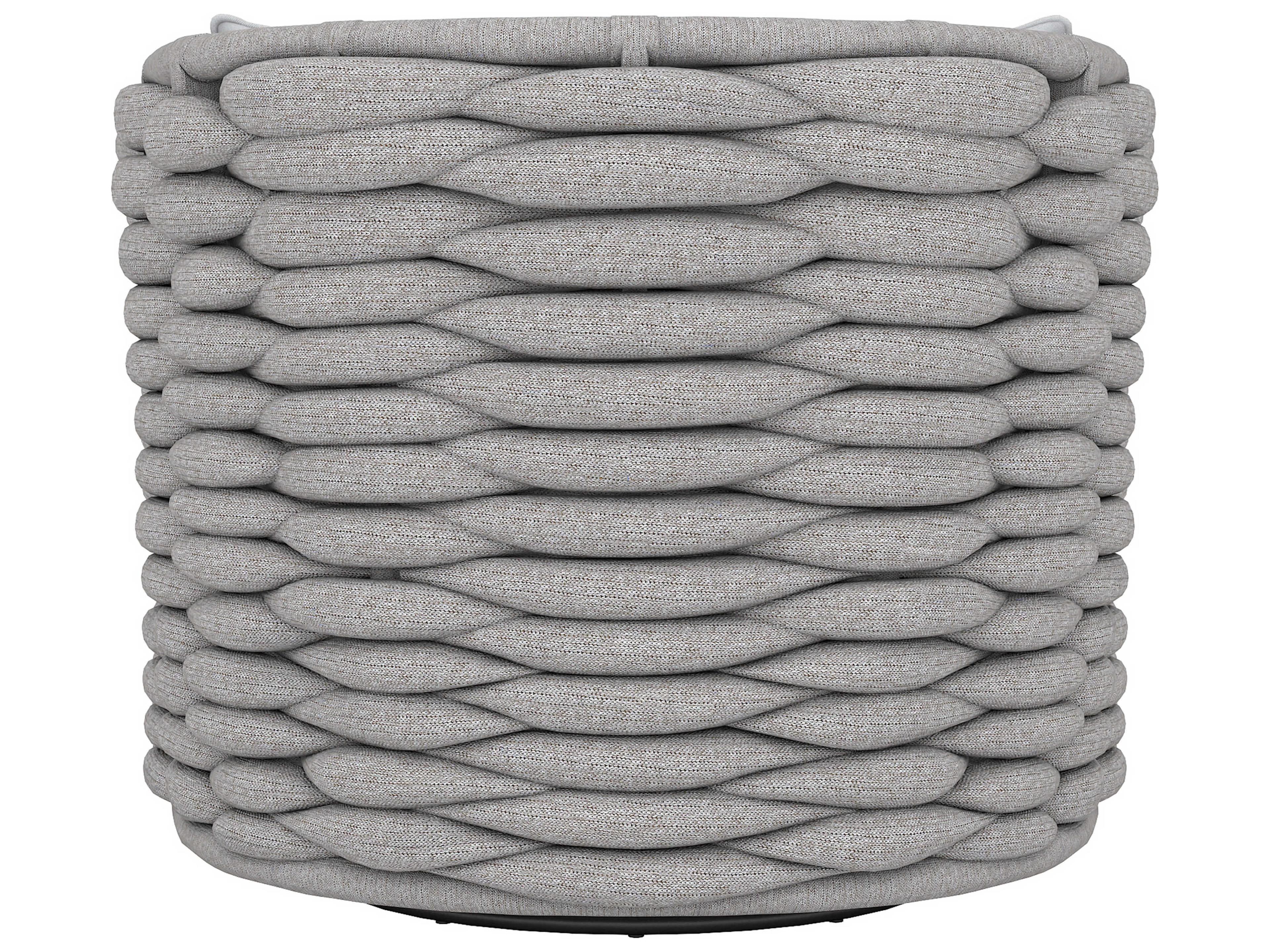 Bernhardt Exteriors Nordic Gray Fabric Rope Cushion Lounge Chair