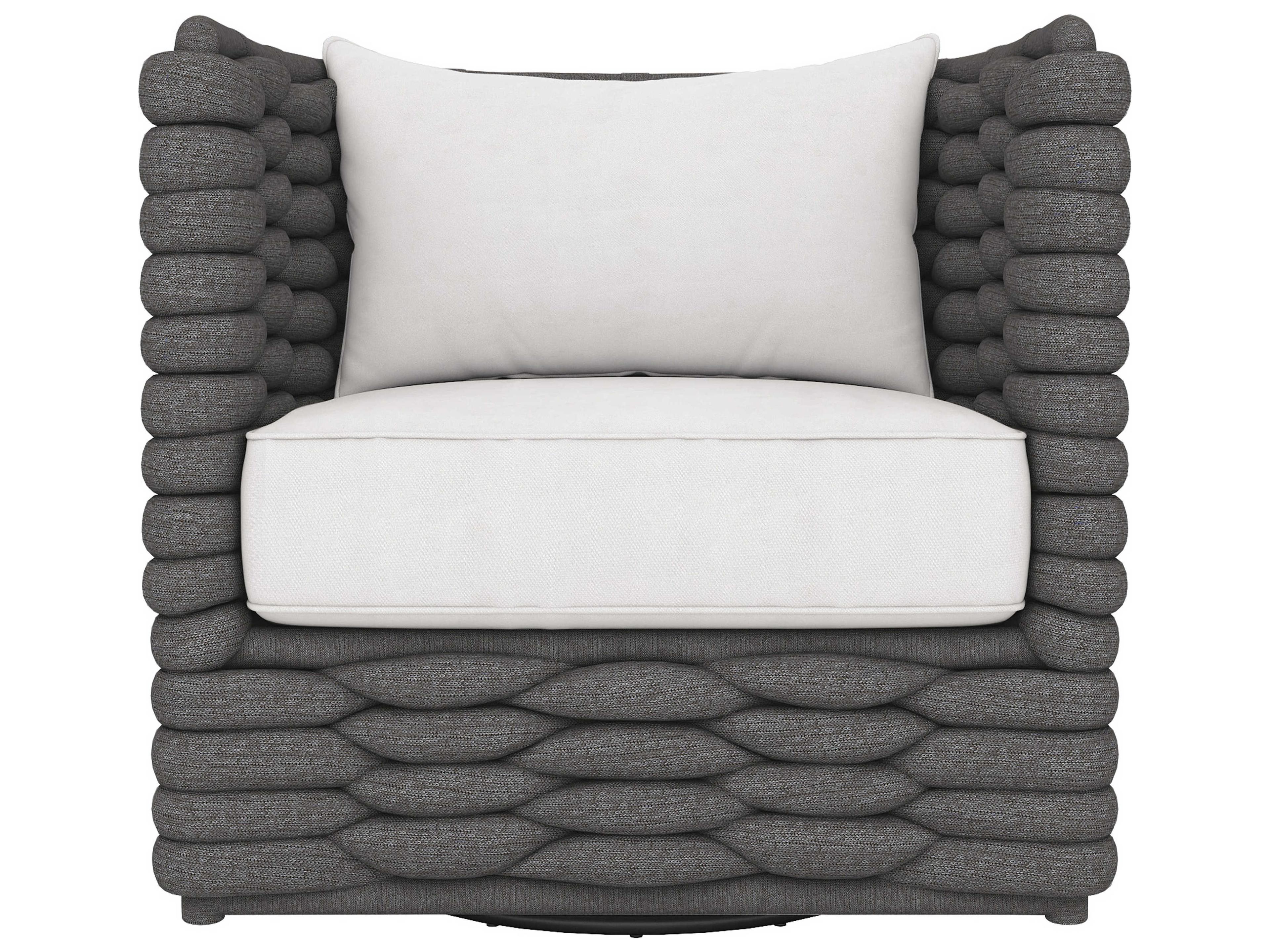 Bernhardt Exteriors Cadet Gray / Oyster Fabric Rope Cushion Lounge Chair