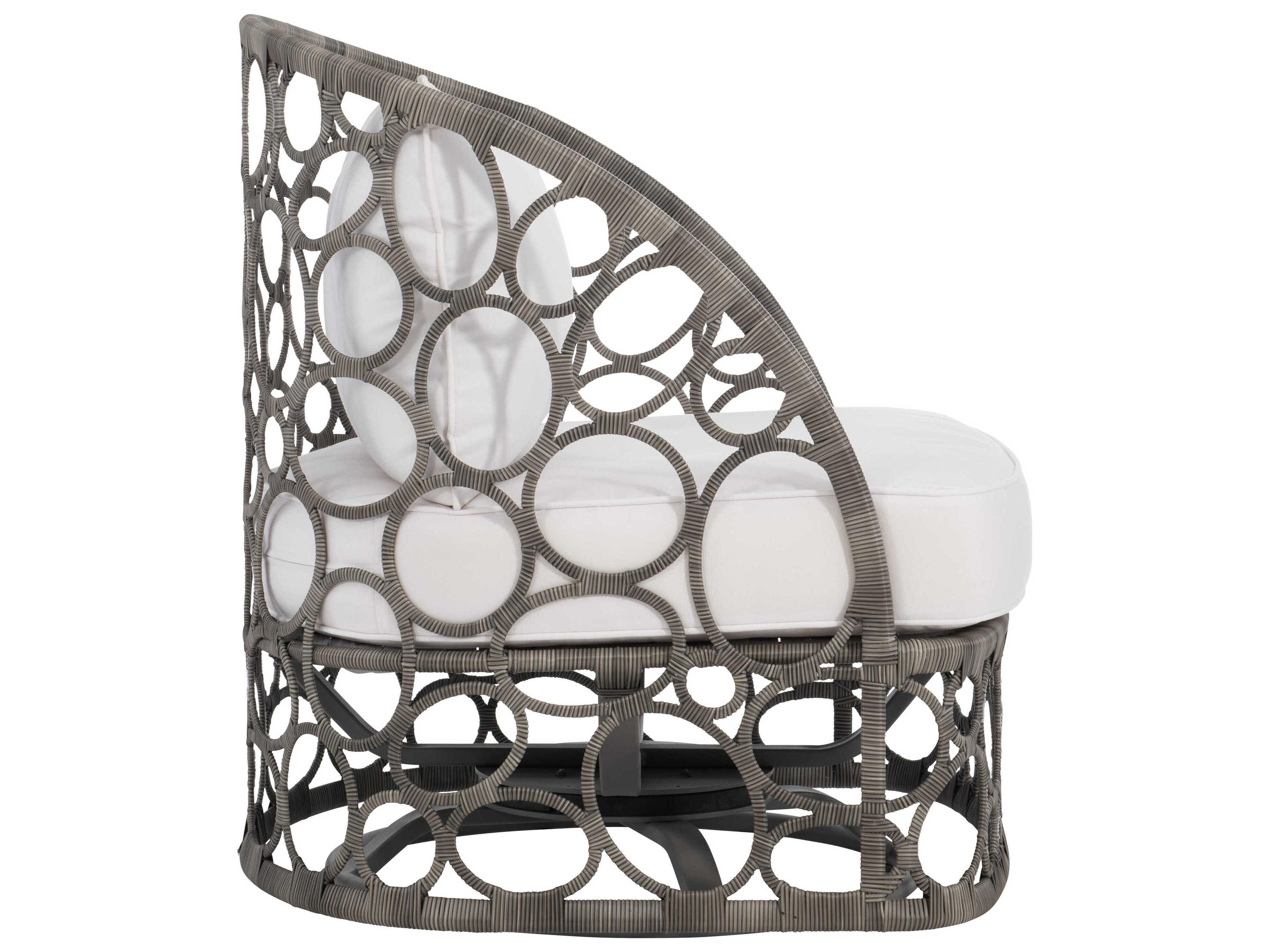 Bernhardt Exteriors Bali White/Cream Wicker Cushion Lounge Chair