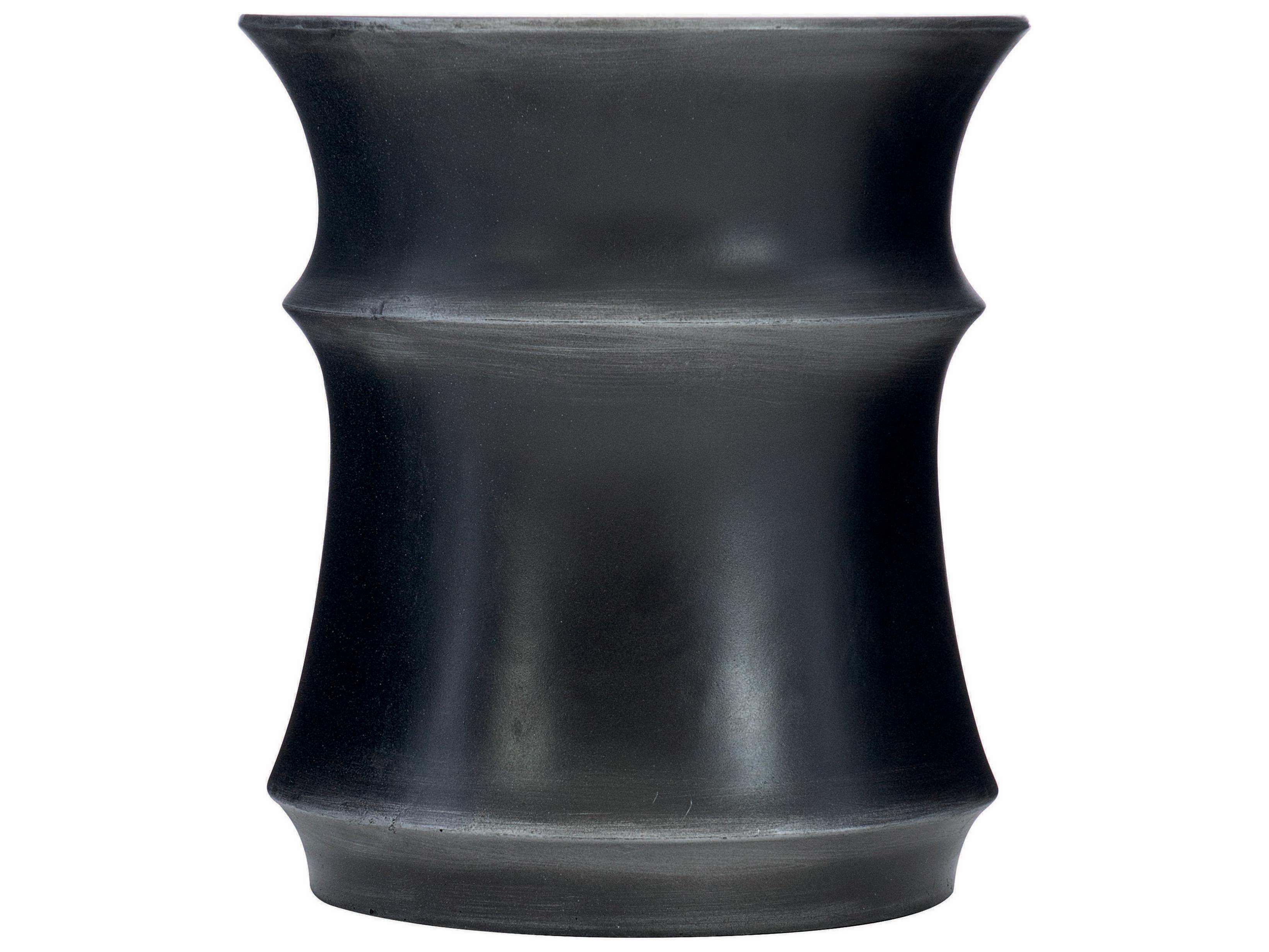 Bernhardt Exteriors Maya Black / Silver Highlights Round Patio End Table