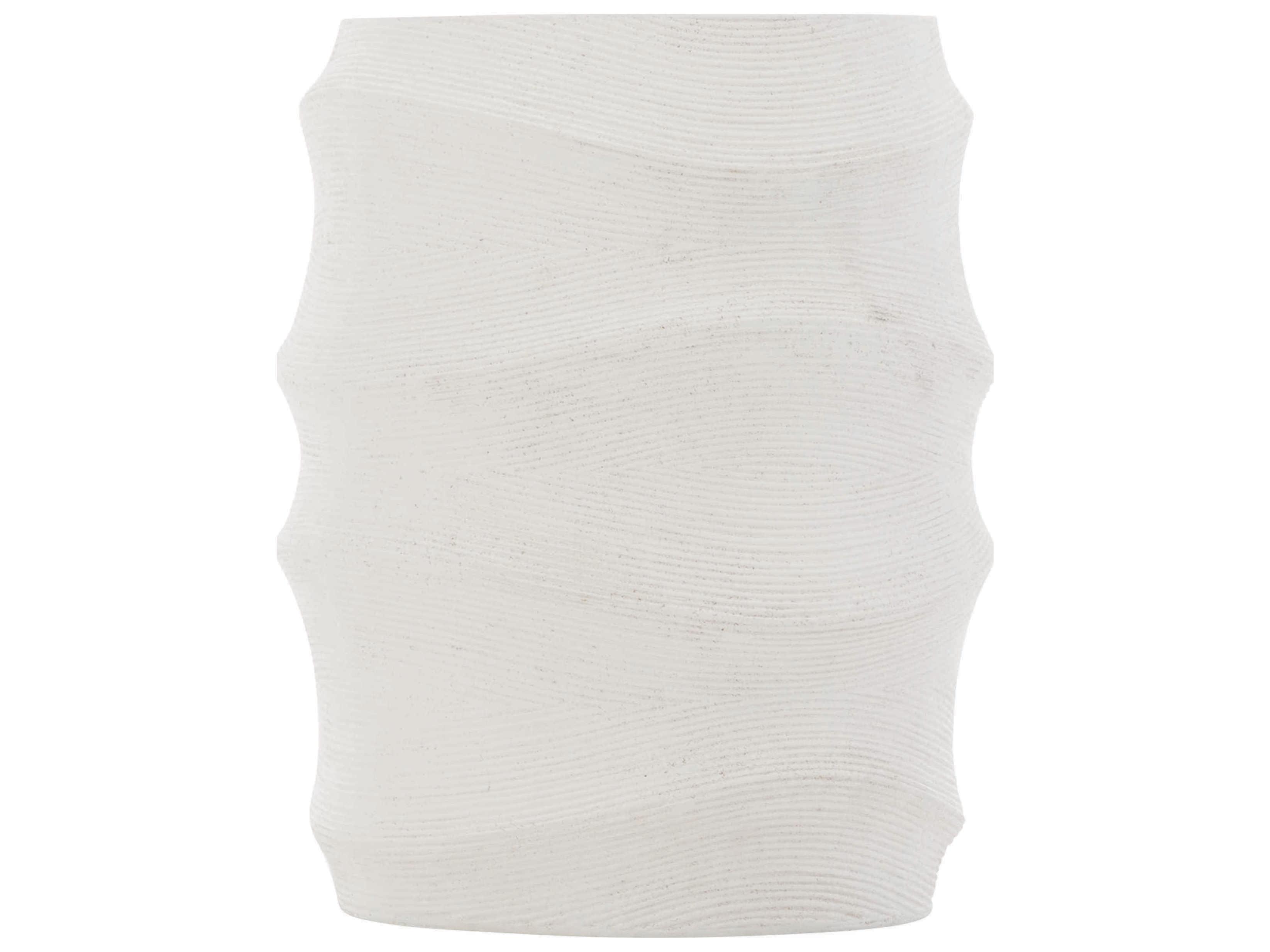 Bernhardt Exteriors Kai White Stone Outdoor End Table