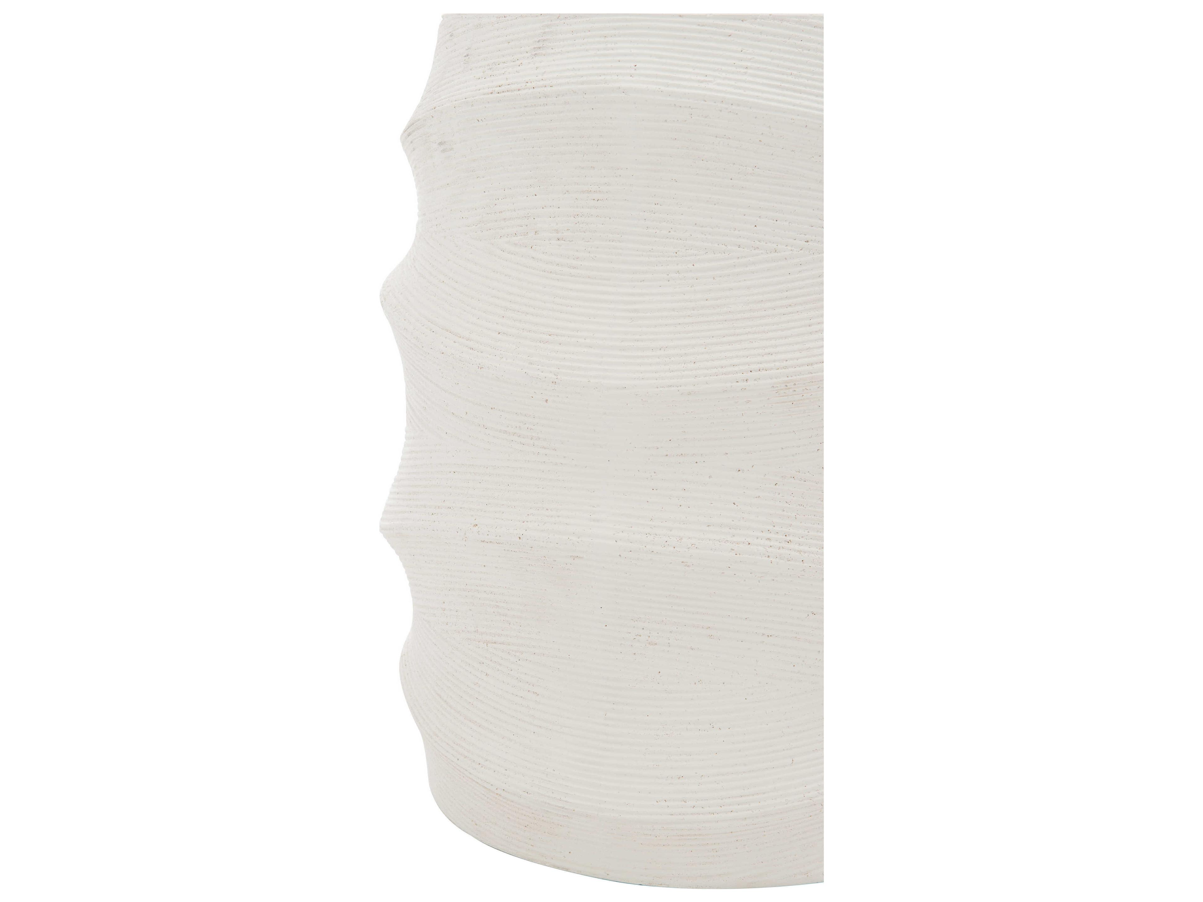 Bernhardt Exteriors Kai White Stone Outdoor End Table