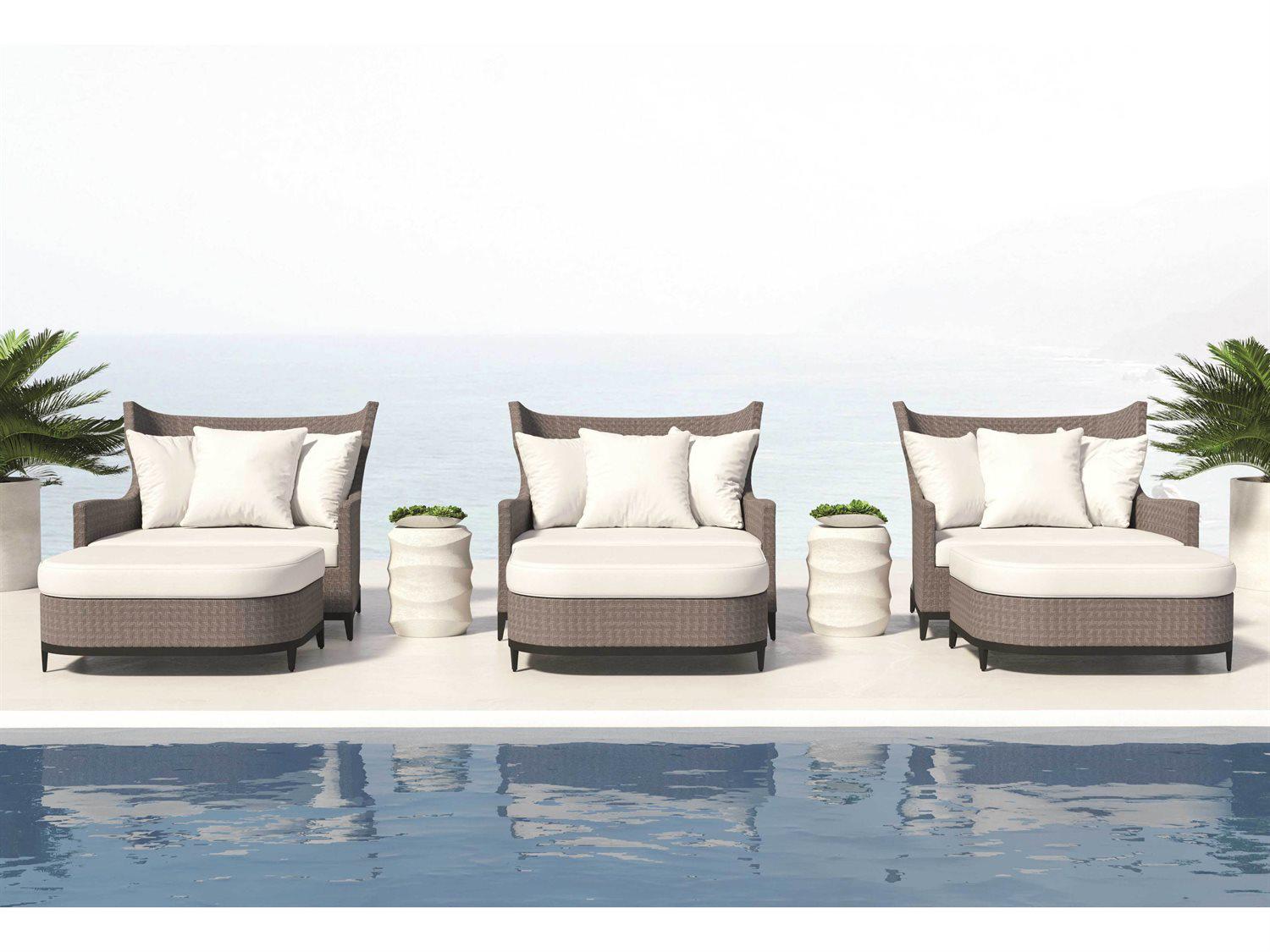 Bernhardt Exteriors Kai White Stone Outdoor End Table