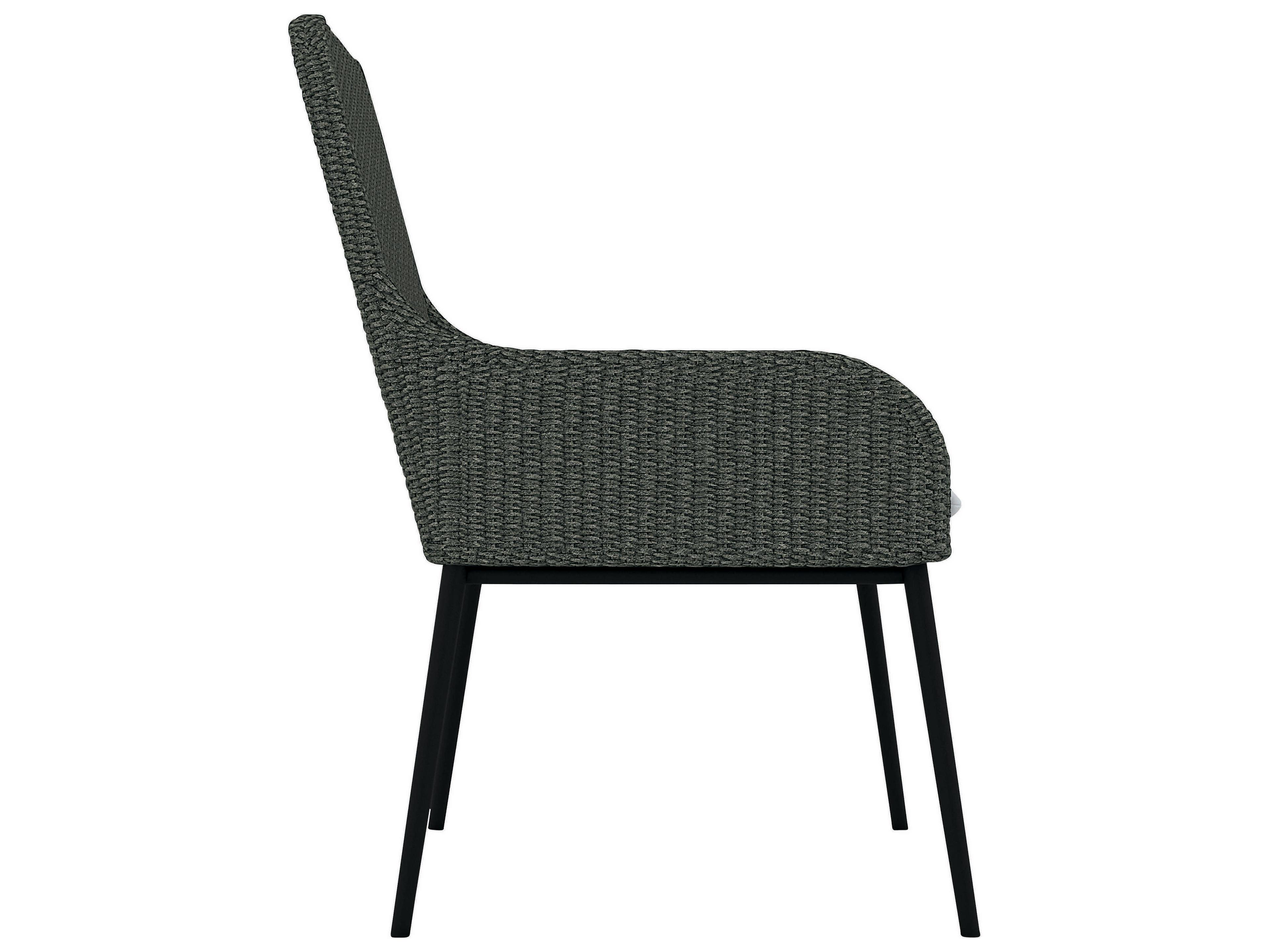 Bernhardt Exteriors Gray Flannel / Lava Antilles Arm Outdoor Patio Dining Chair with Cushion