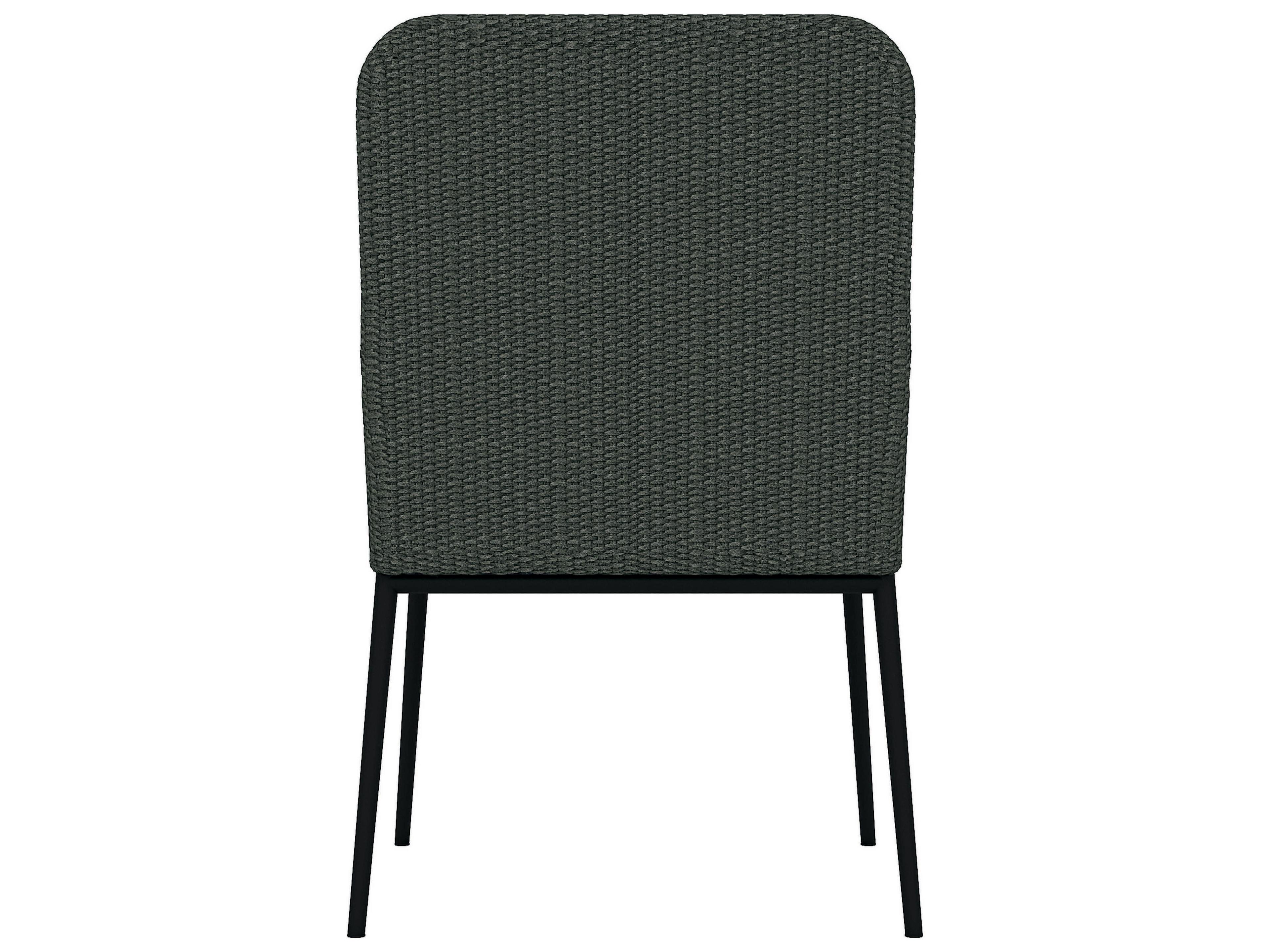 Bernhardt Exteriors Gray Flannel / Lava Antilles Arm Outdoor Patio Dining Chair with Cushion