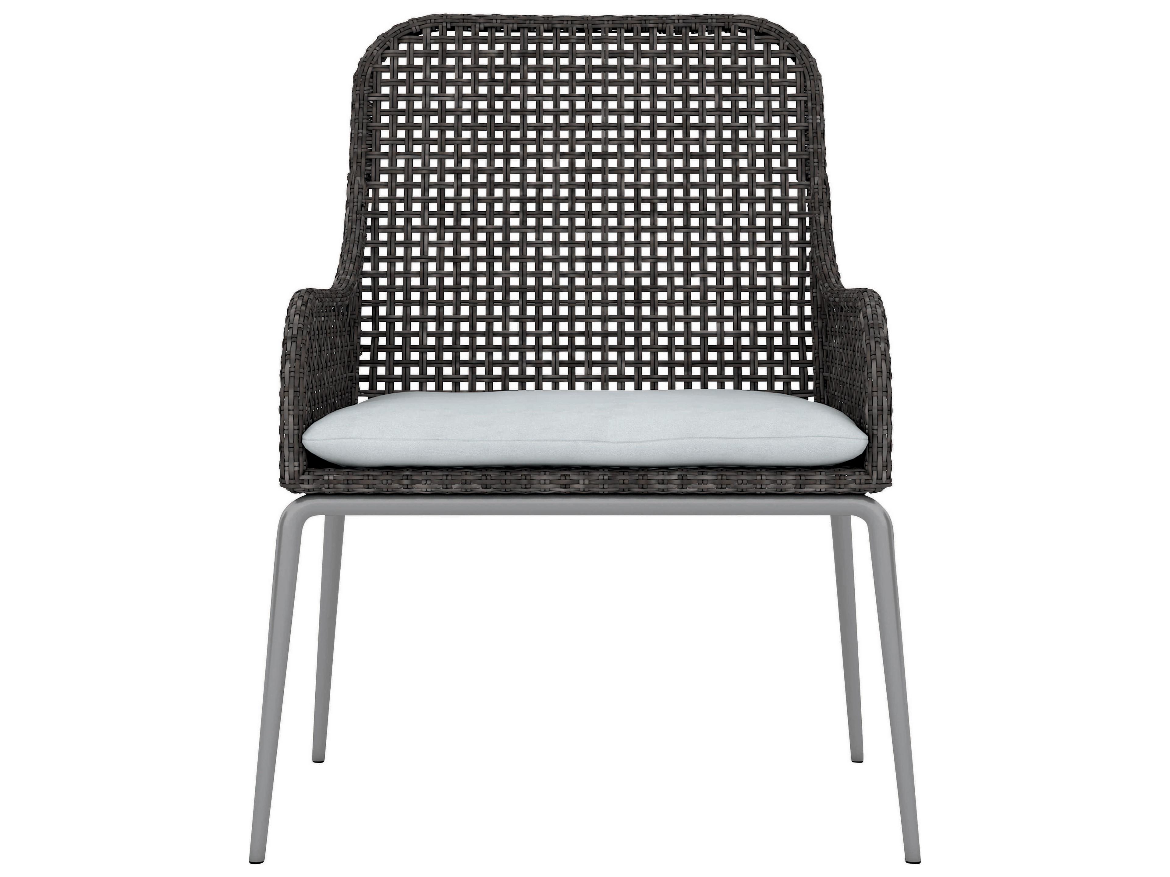 Bernhardt Exteriors Silver Mist / Pewter Gray Antilles Arm Patio Dining Chair with Cushion