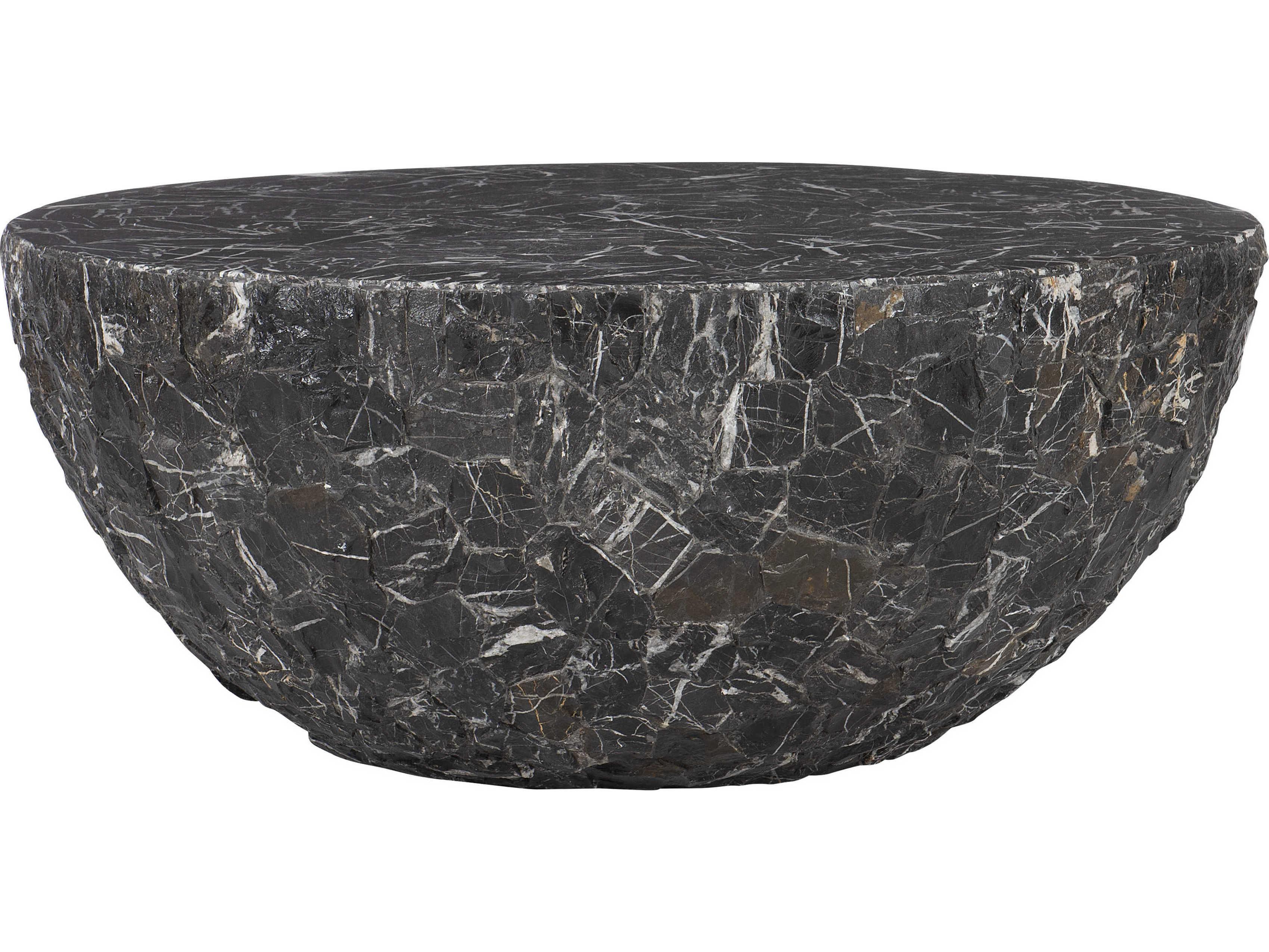 Bernhardt Exteriors Tambora Dark Gray / White Round Outdoor Coffee Table
