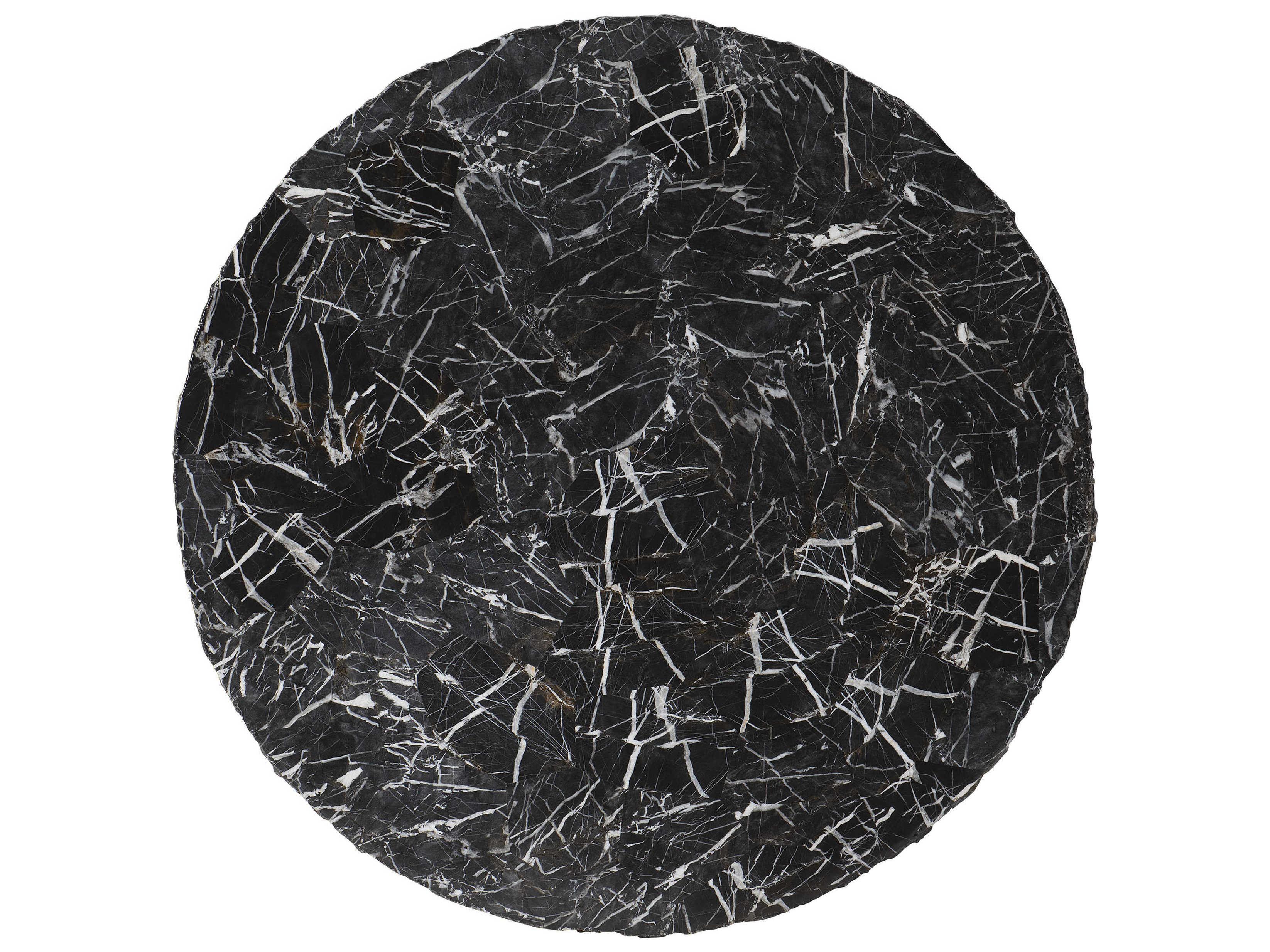 Bernhardt Exteriors Tambora Dark Gray / White Round Outdoor End Table