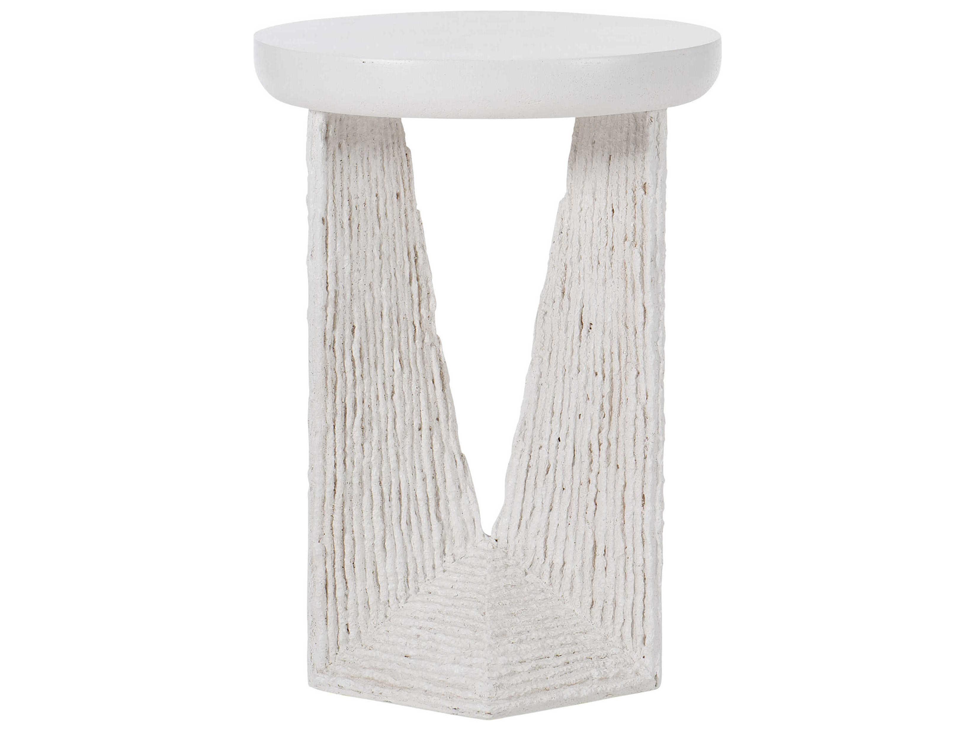 Bernhardt Exteriors Voile White Round Outdoor End Table