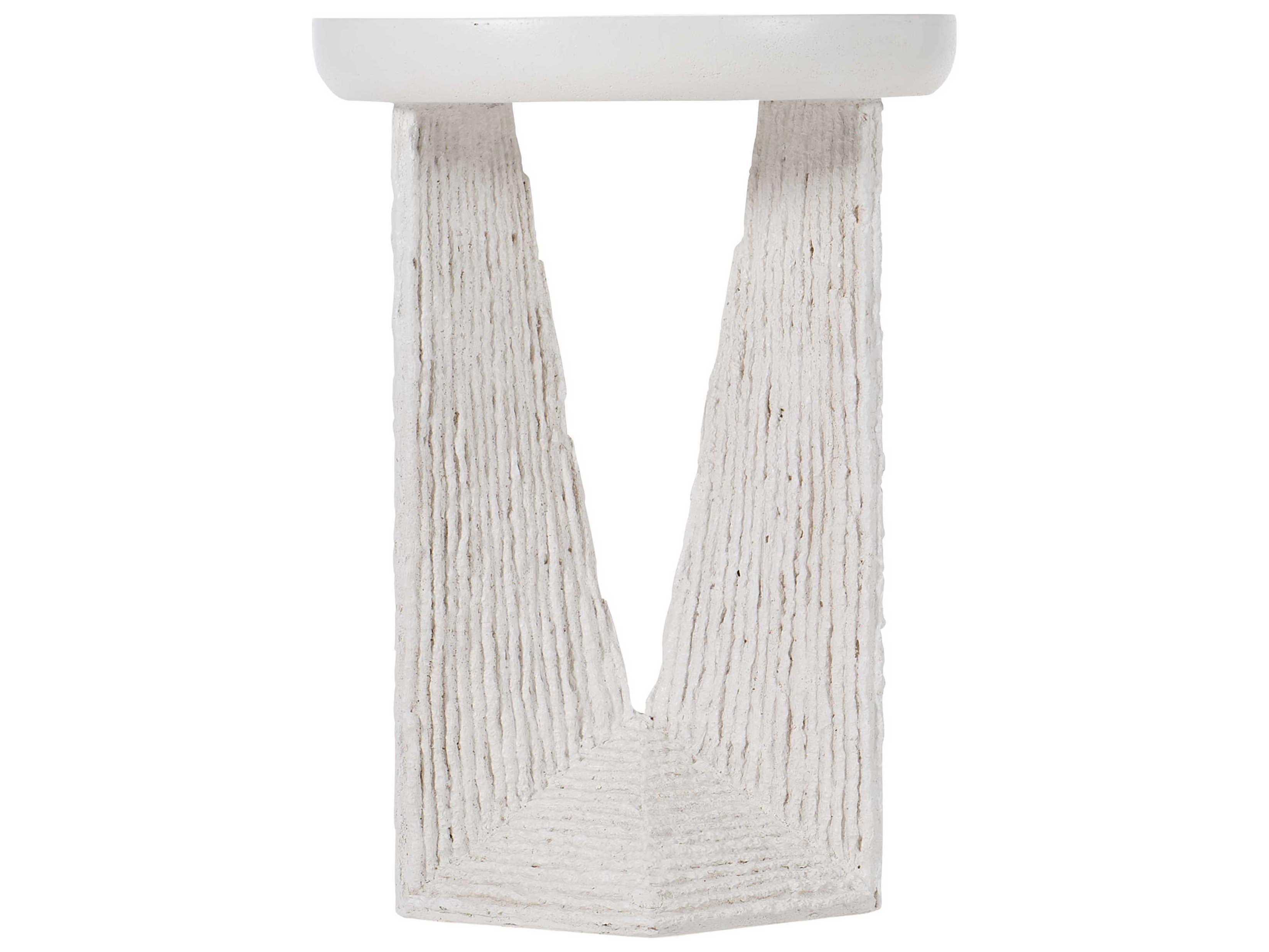 Bernhardt Exteriors Voile White Round Outdoor End Table