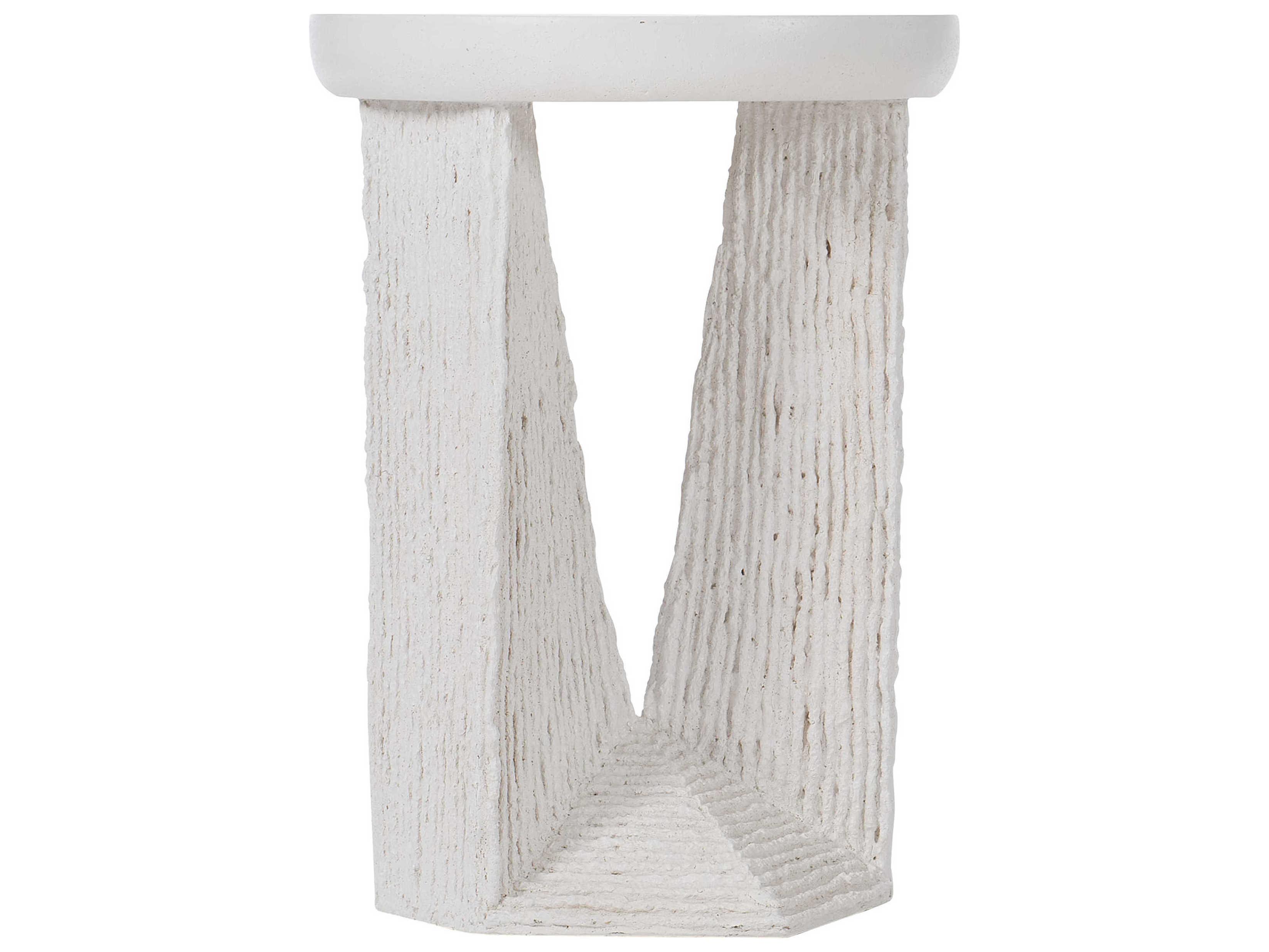Bernhardt Exteriors Voile White Round Outdoor End Table