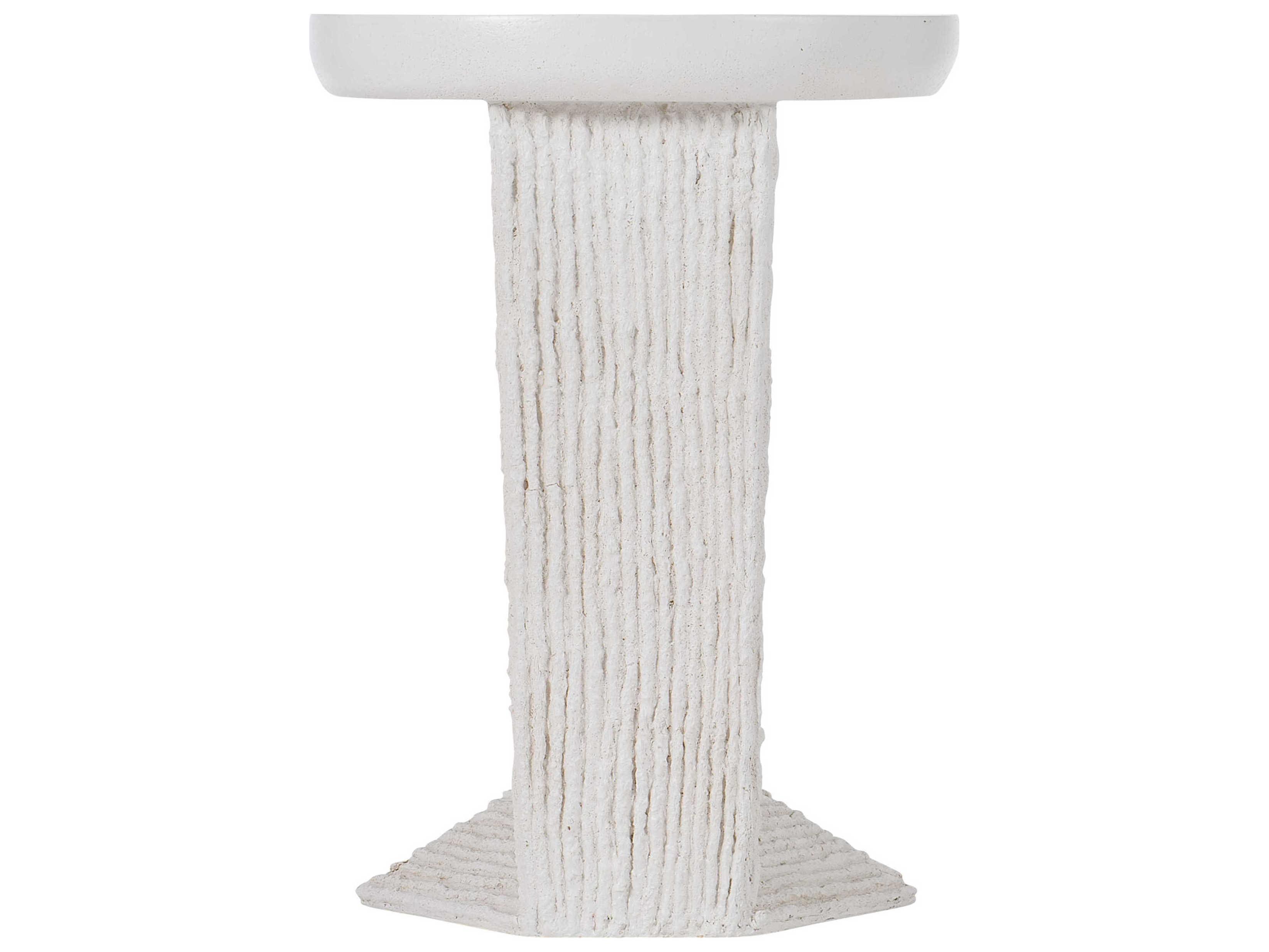 Bernhardt Exteriors Voile White Round Outdoor End Table
