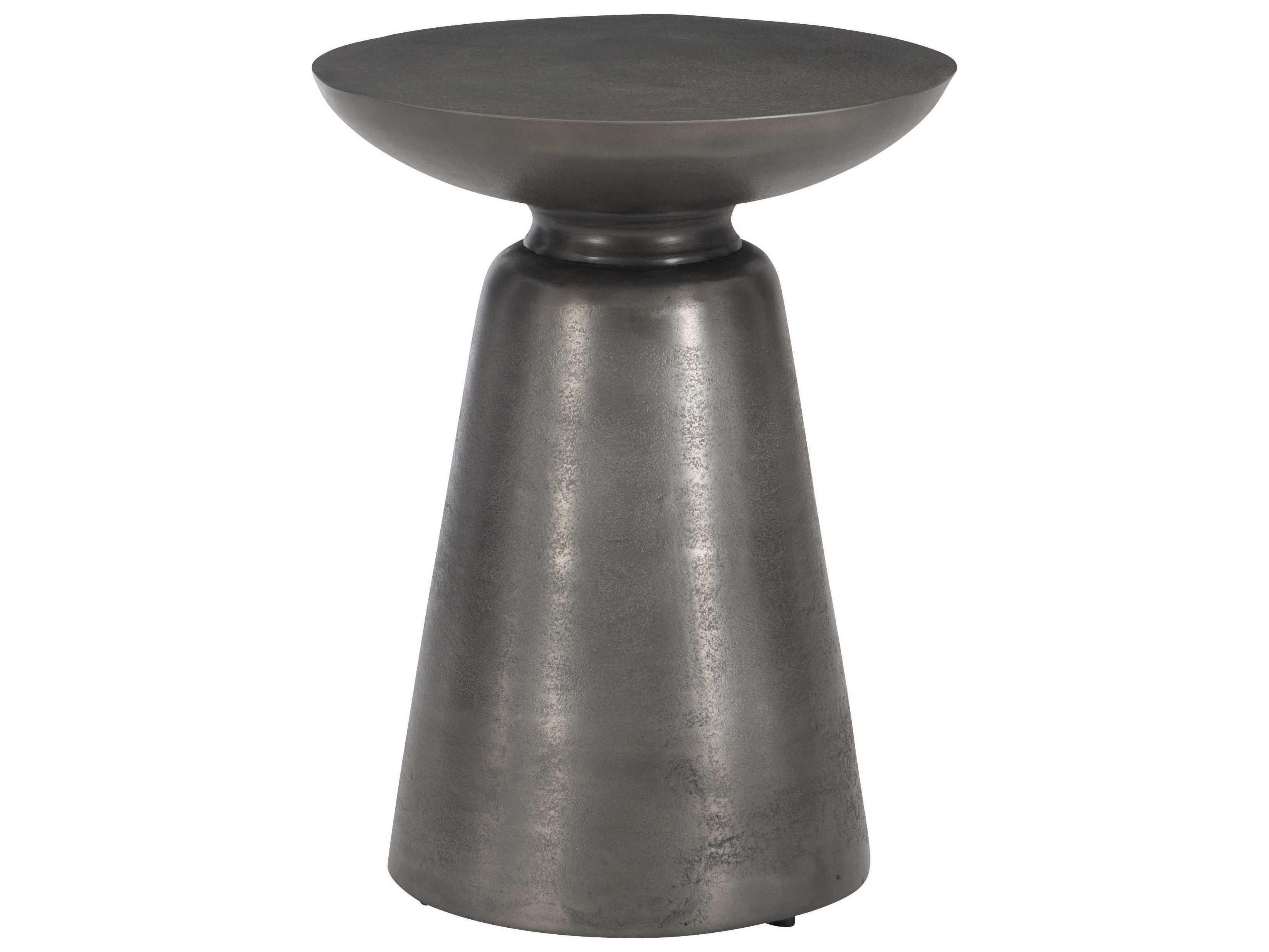 Bernhardt Exteriors Catalan Matte Graphite Round Patio End Table