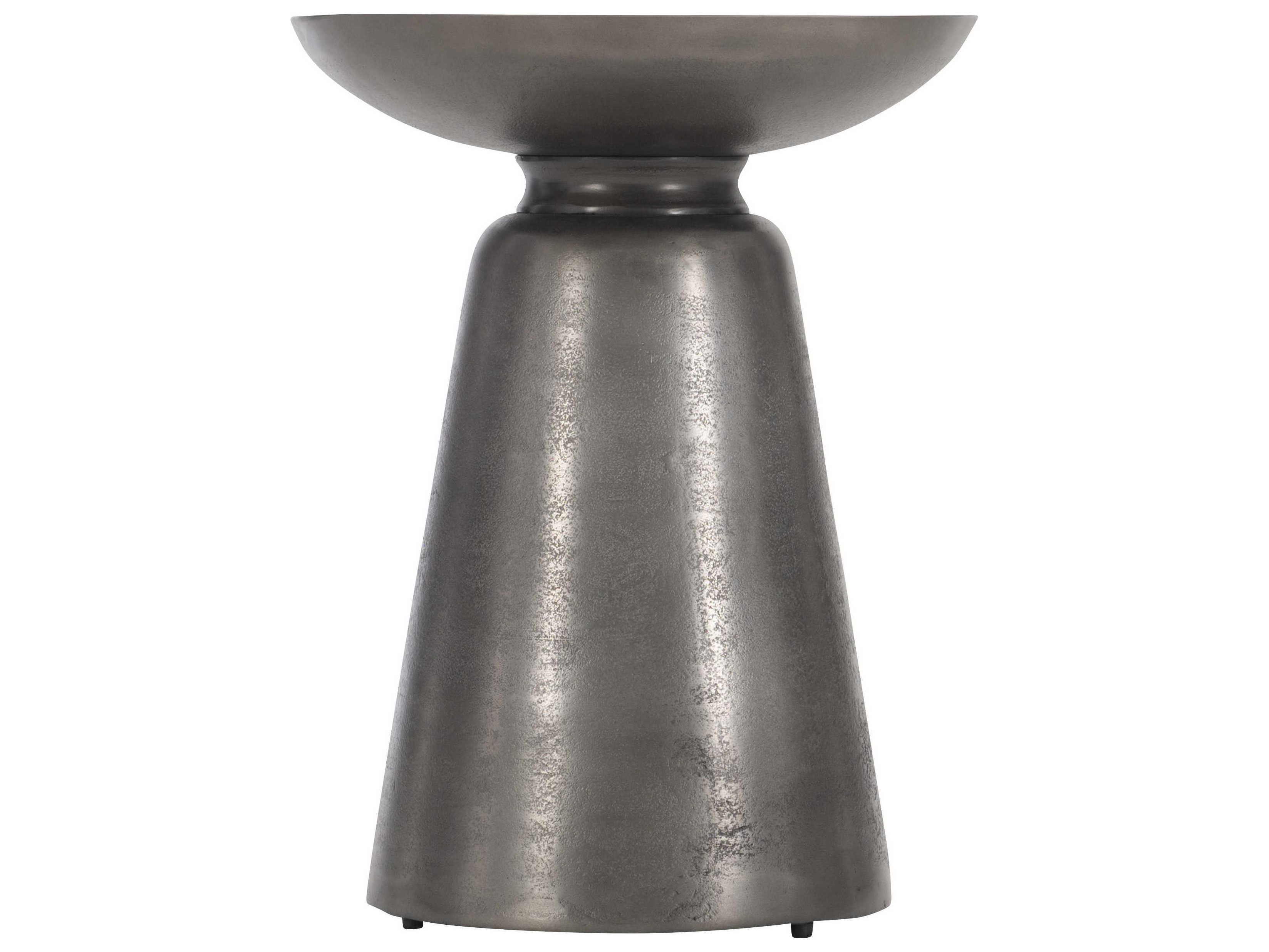Bernhardt Exteriors Catalan Matte Graphite Round Patio End Table