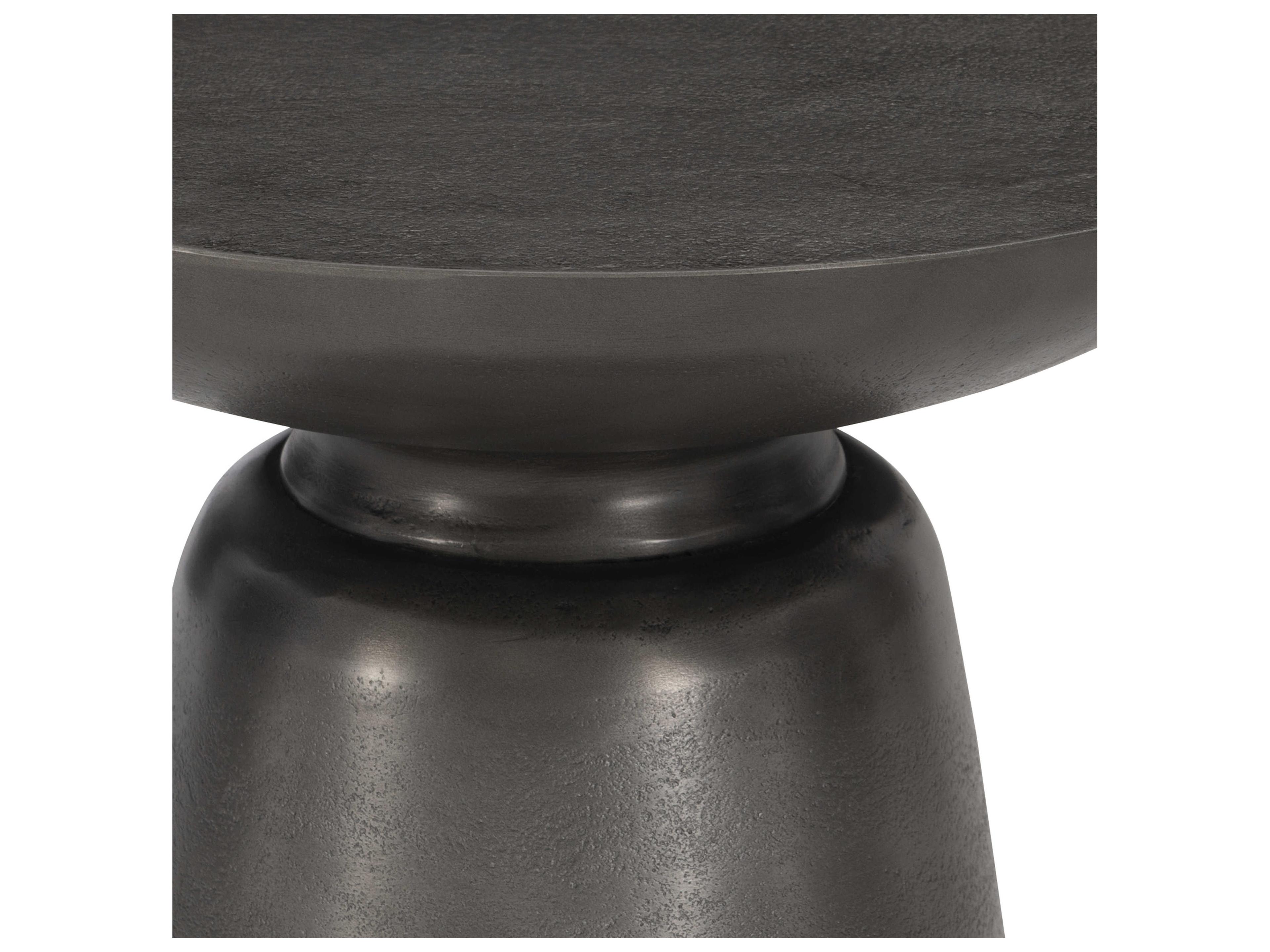 Bernhardt Exteriors Catalan Matte Graphite Round Patio End Table