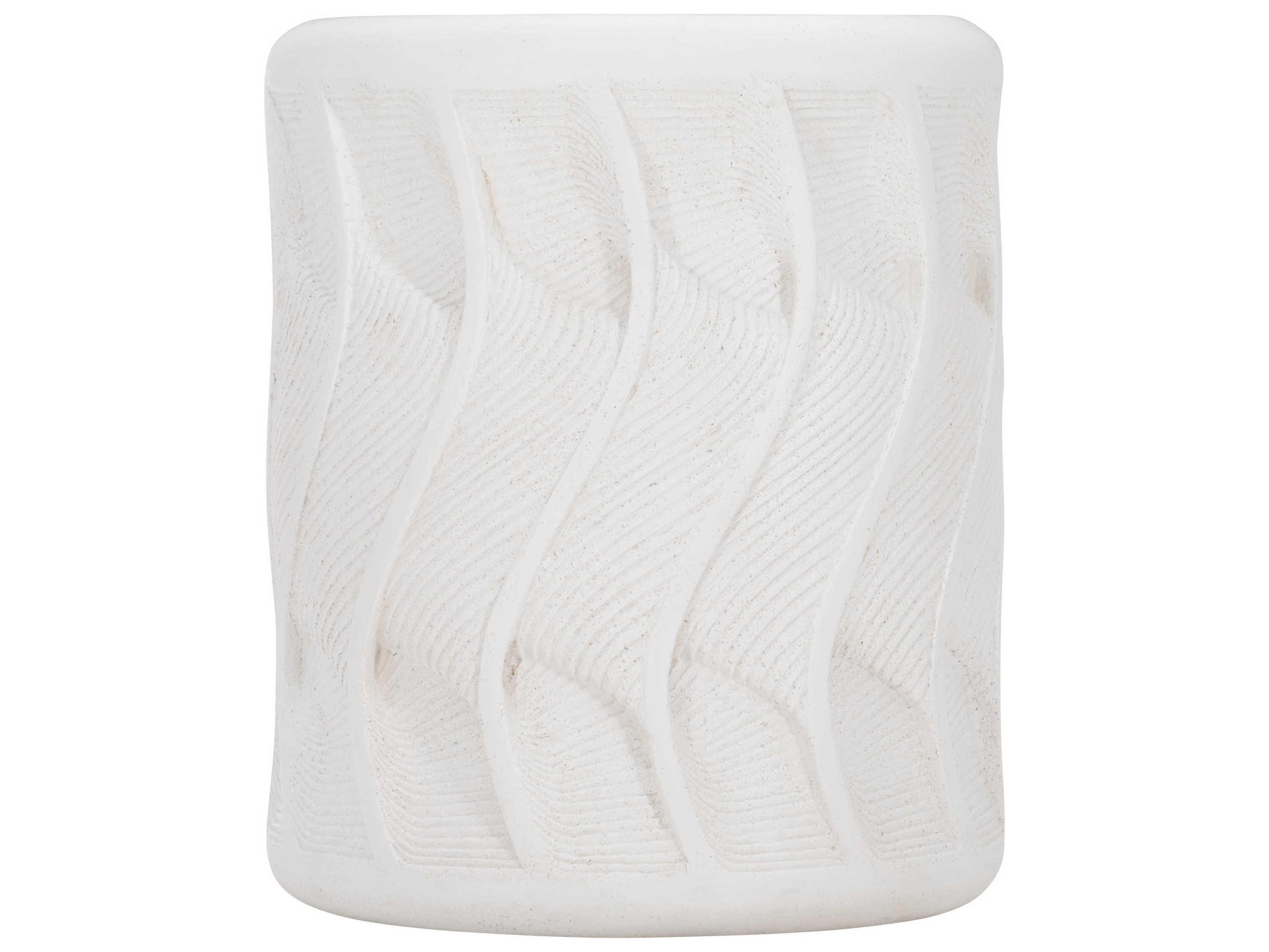 Bernhardt Exteriors Coquille White Round Outdoor End Table