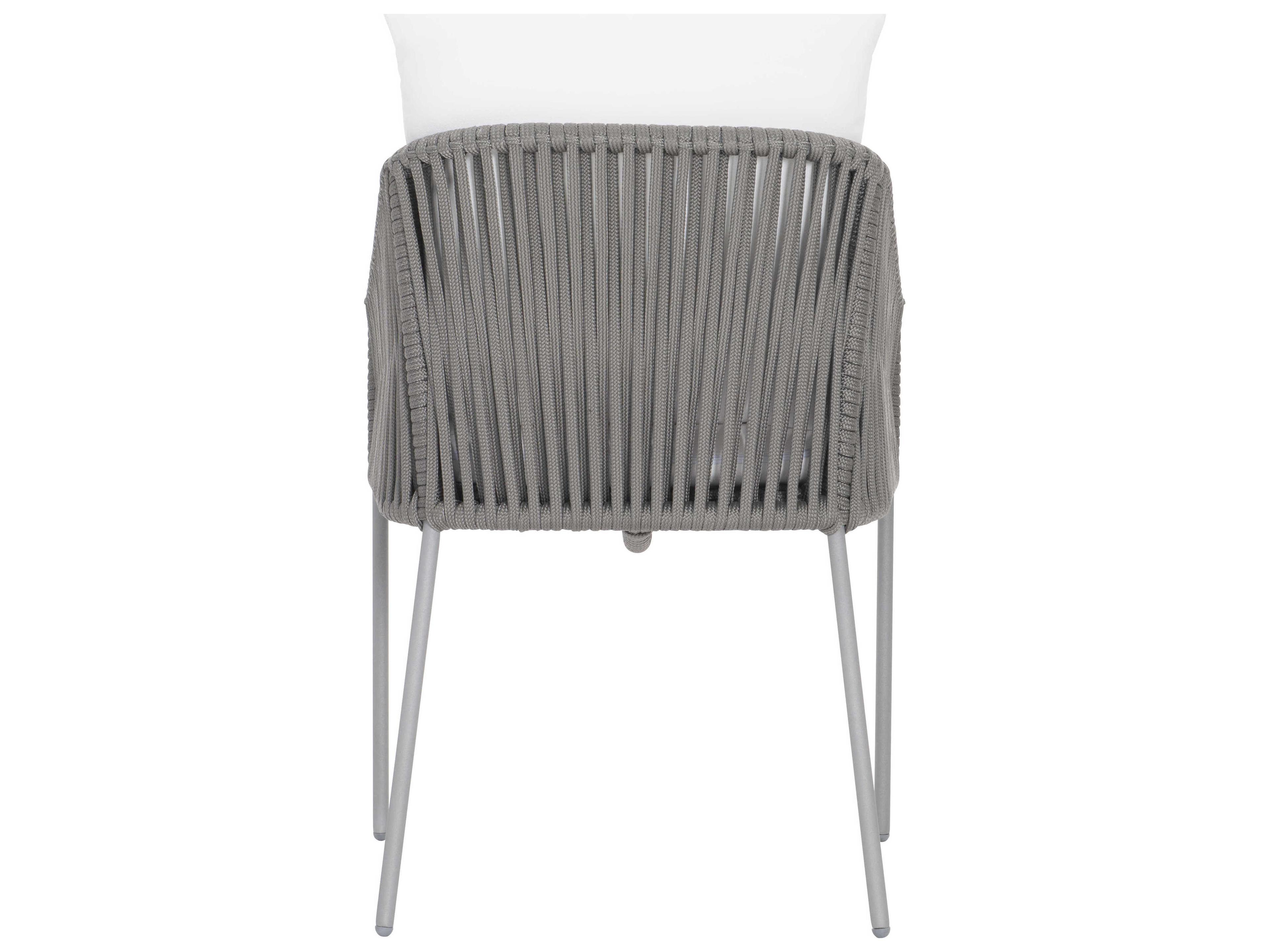 Bernhardt Exteriors Slate Gray / Charcoal Mist Amalfi Arm Patio Dining Chair with Cushion