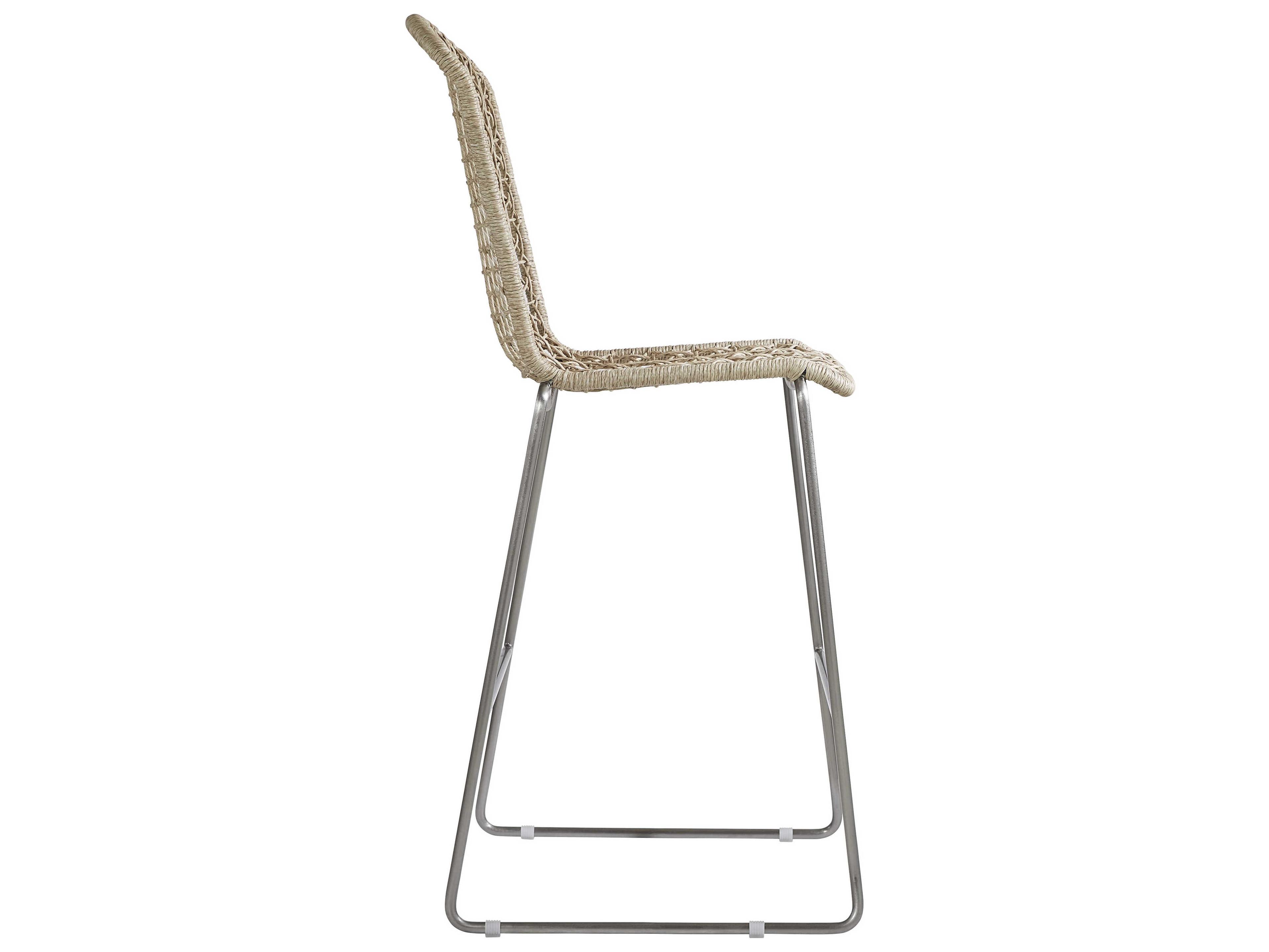 Bernhardt Exteriors Carmel Hazelnut Metal Rope Outdoor Patio Bar Stool