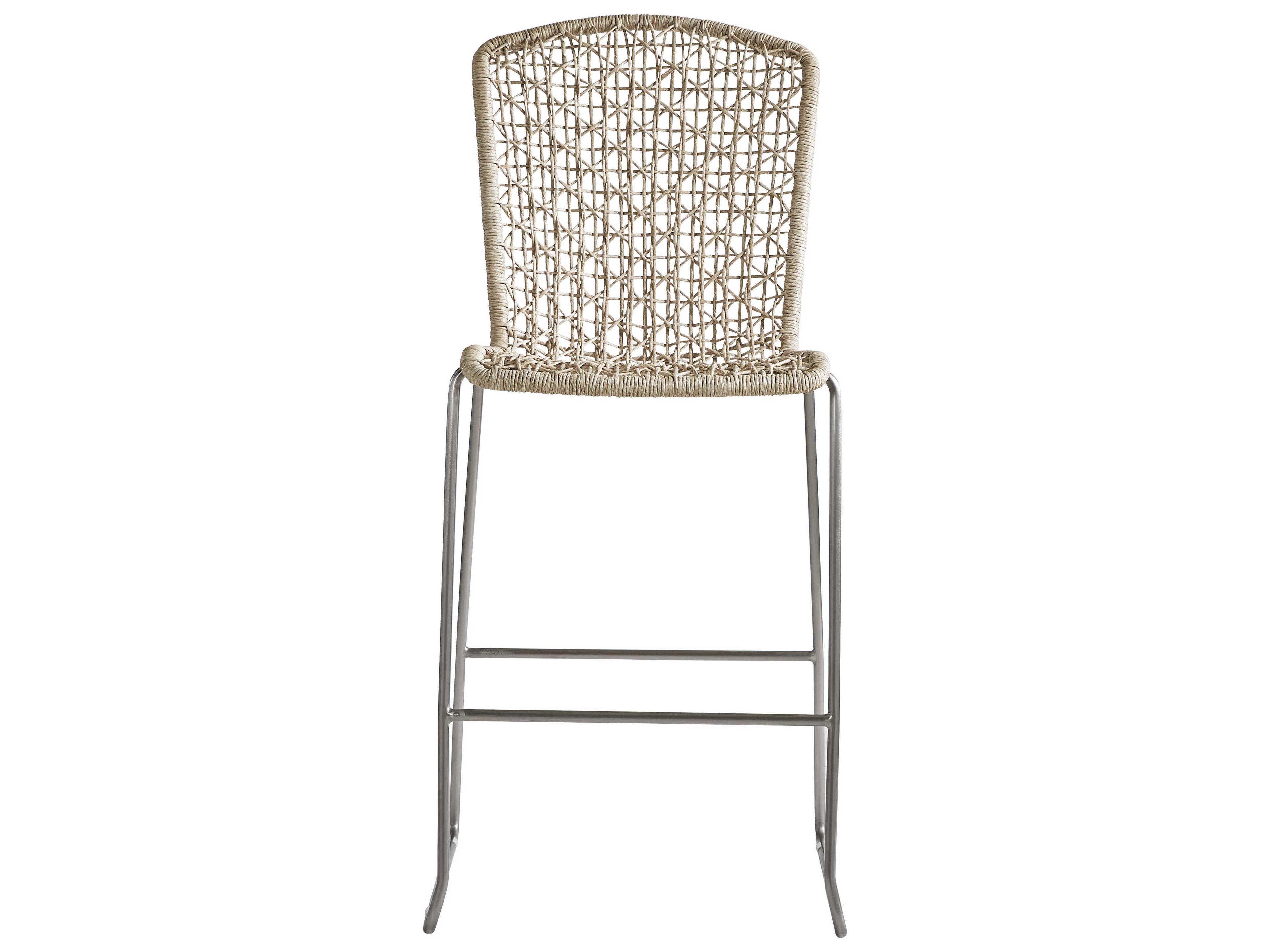 Bernhardt Exteriors Carmel Hazelnut Metal Rope Outdoor Patio Bar Stool