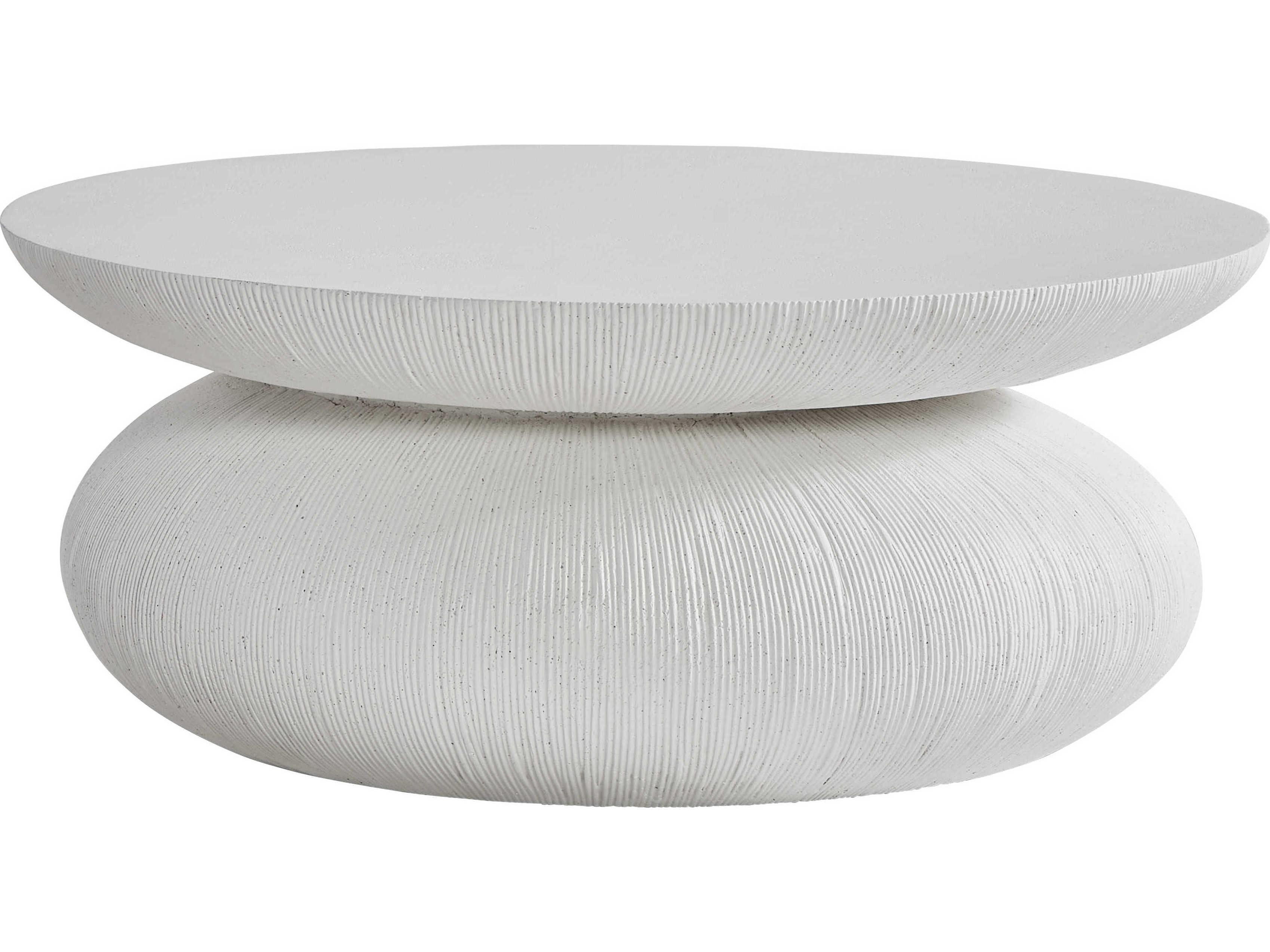 Bernhardt Exteriors Corsica Natural Stonecast Round Outdoor Patio Coffee Table