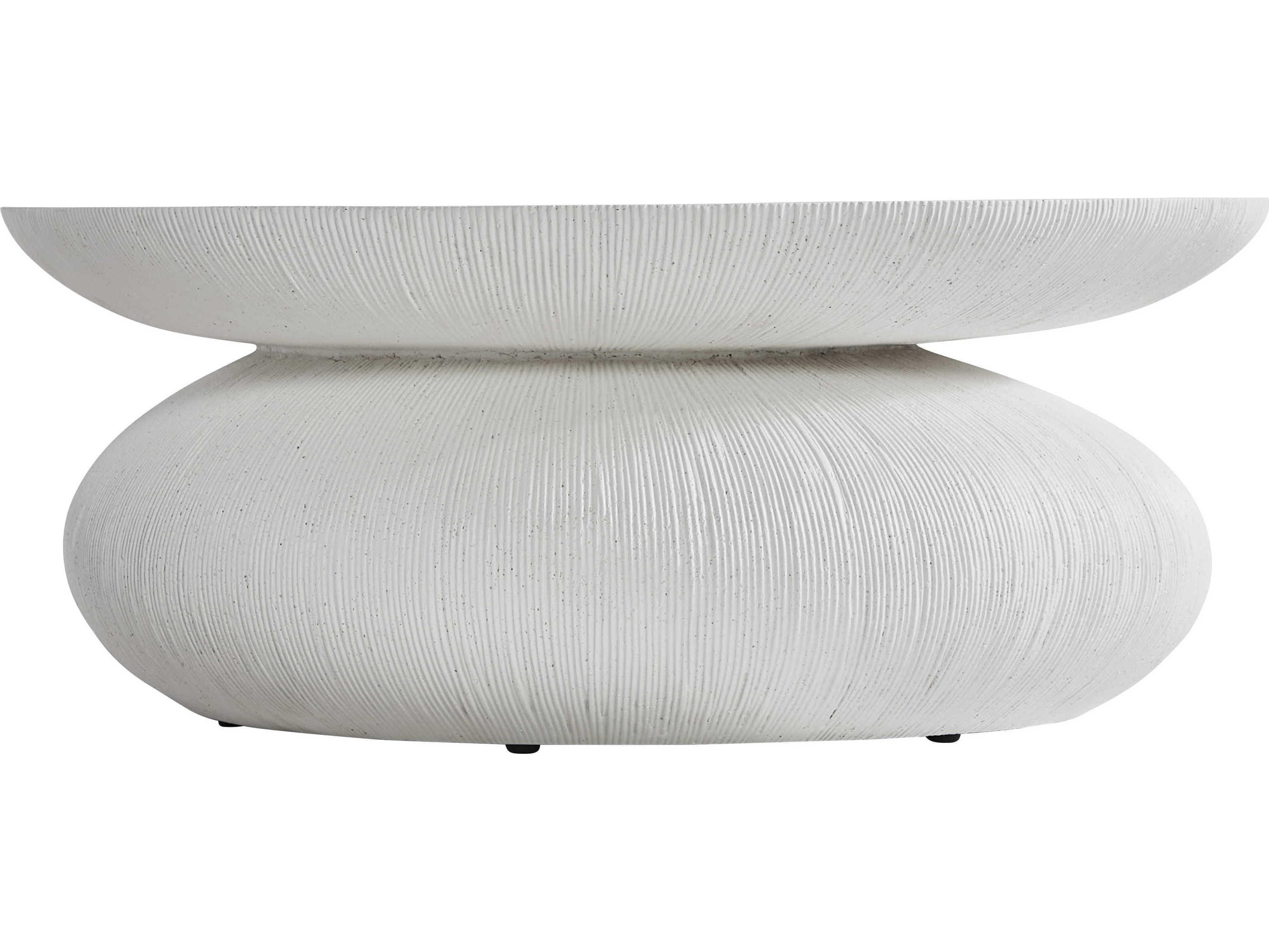 Bernhardt Exteriors Corsica Natural Stonecast Round Outdoor Patio Coffee Table