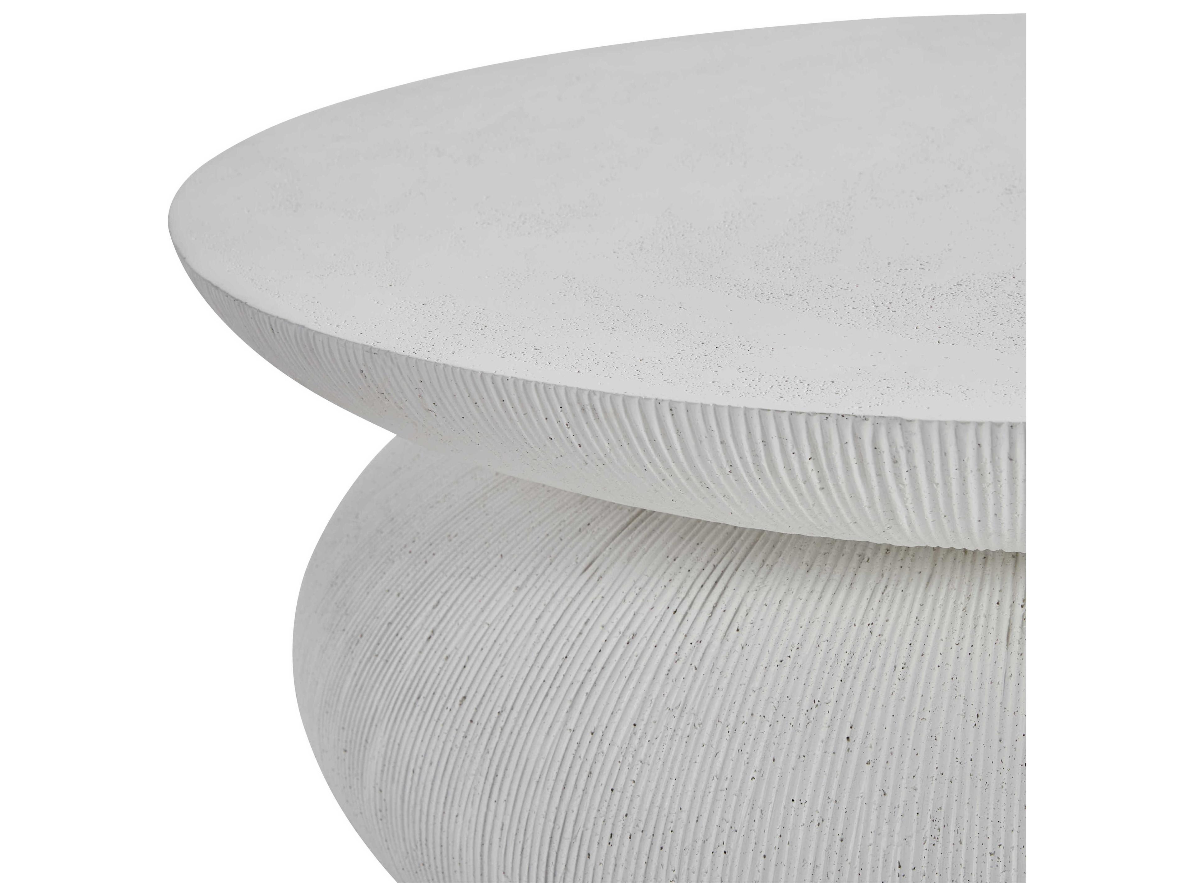 Bernhardt Exteriors Corsica Natural Stonecast Round Outdoor Patio Coffee Table