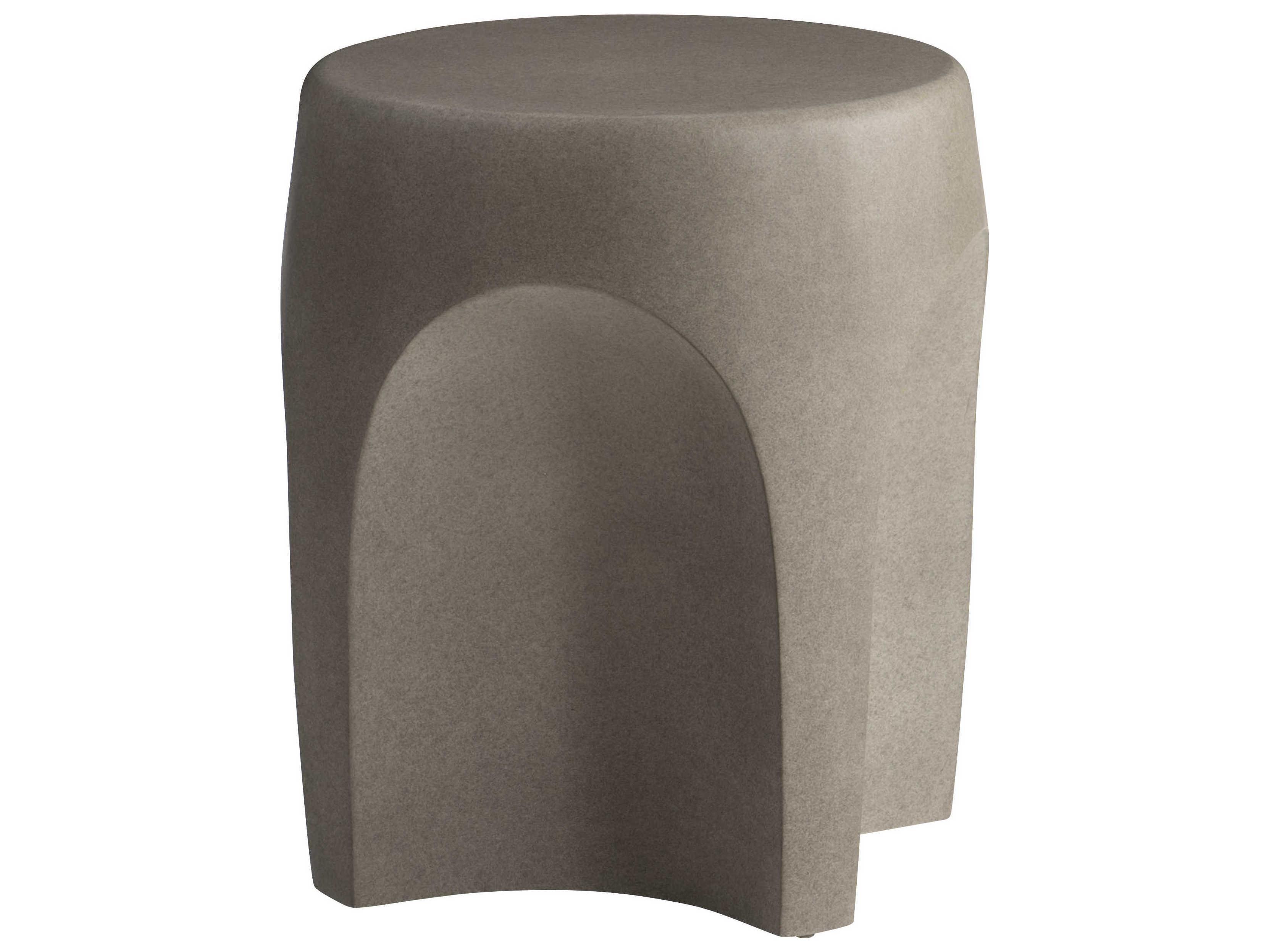Bernhardt Exteriors Bedrock Concrete Round Outdoor Patio End Table