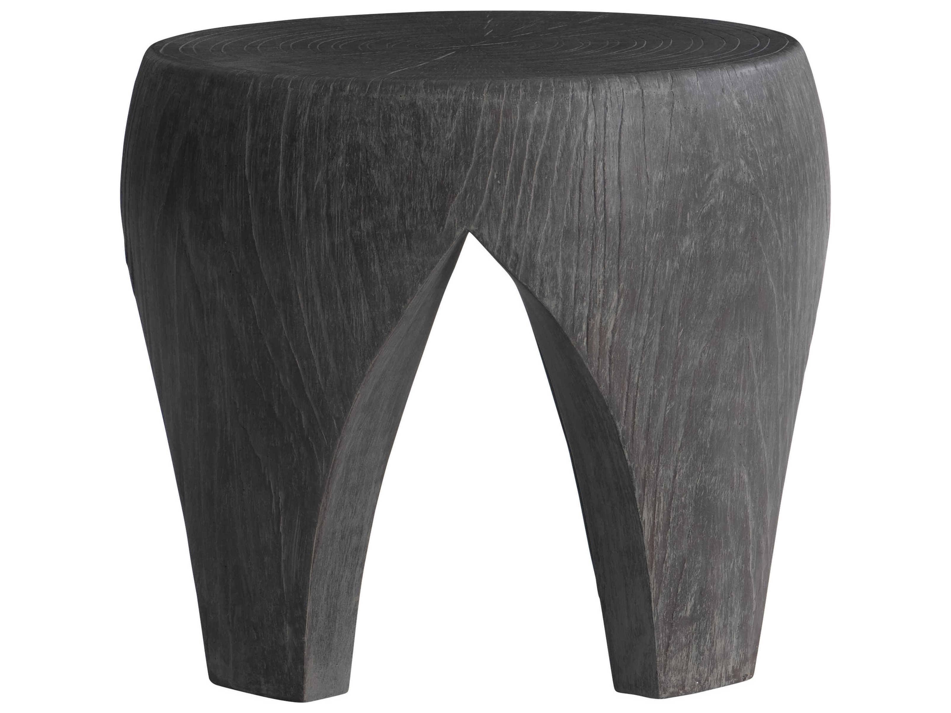 Bernhardt Exteriors Neptune Dark Ash Wood Round Patio End Table