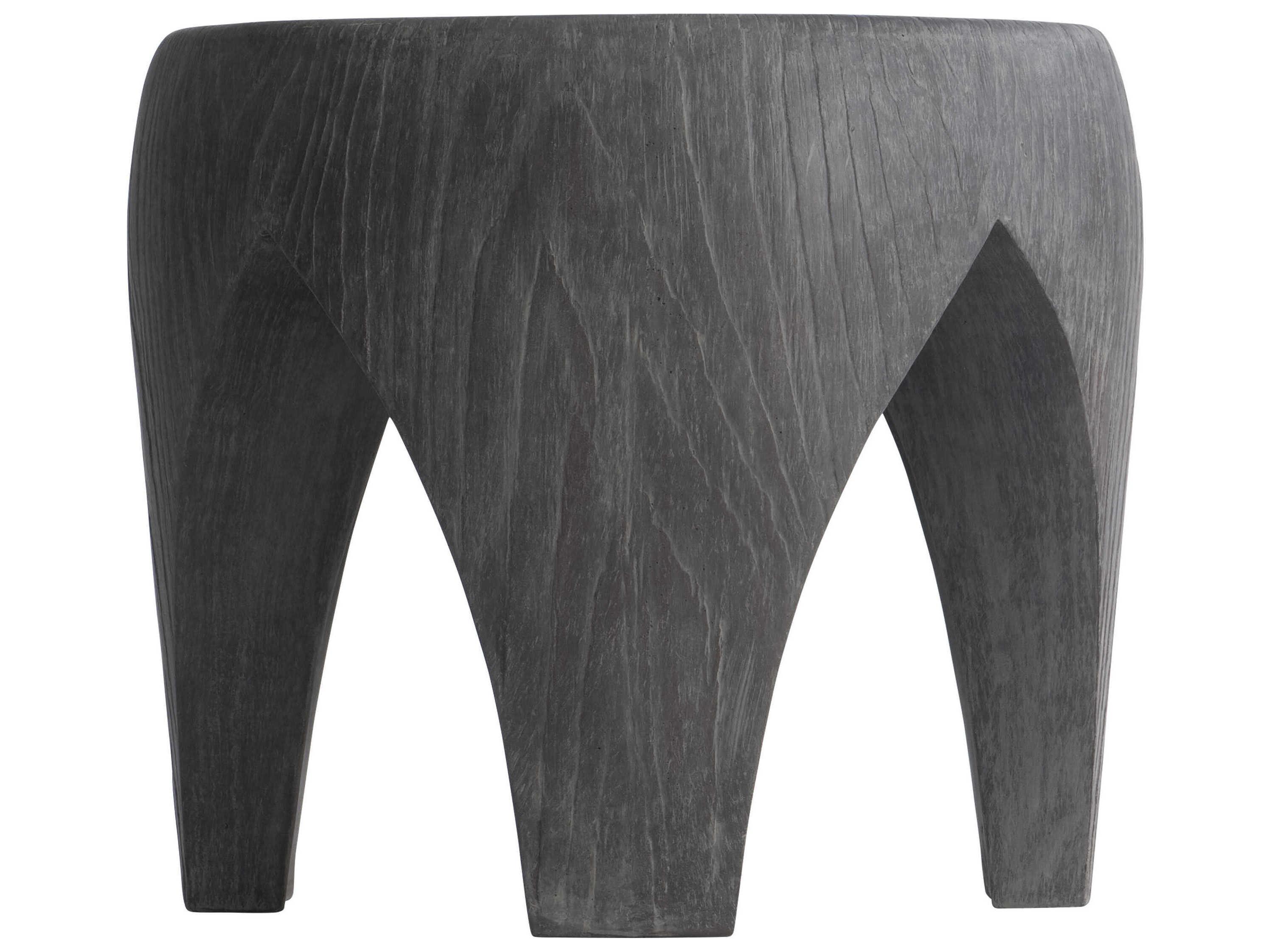 Bernhardt Exteriors Neptune Dark Ash Wood Round Patio End Table