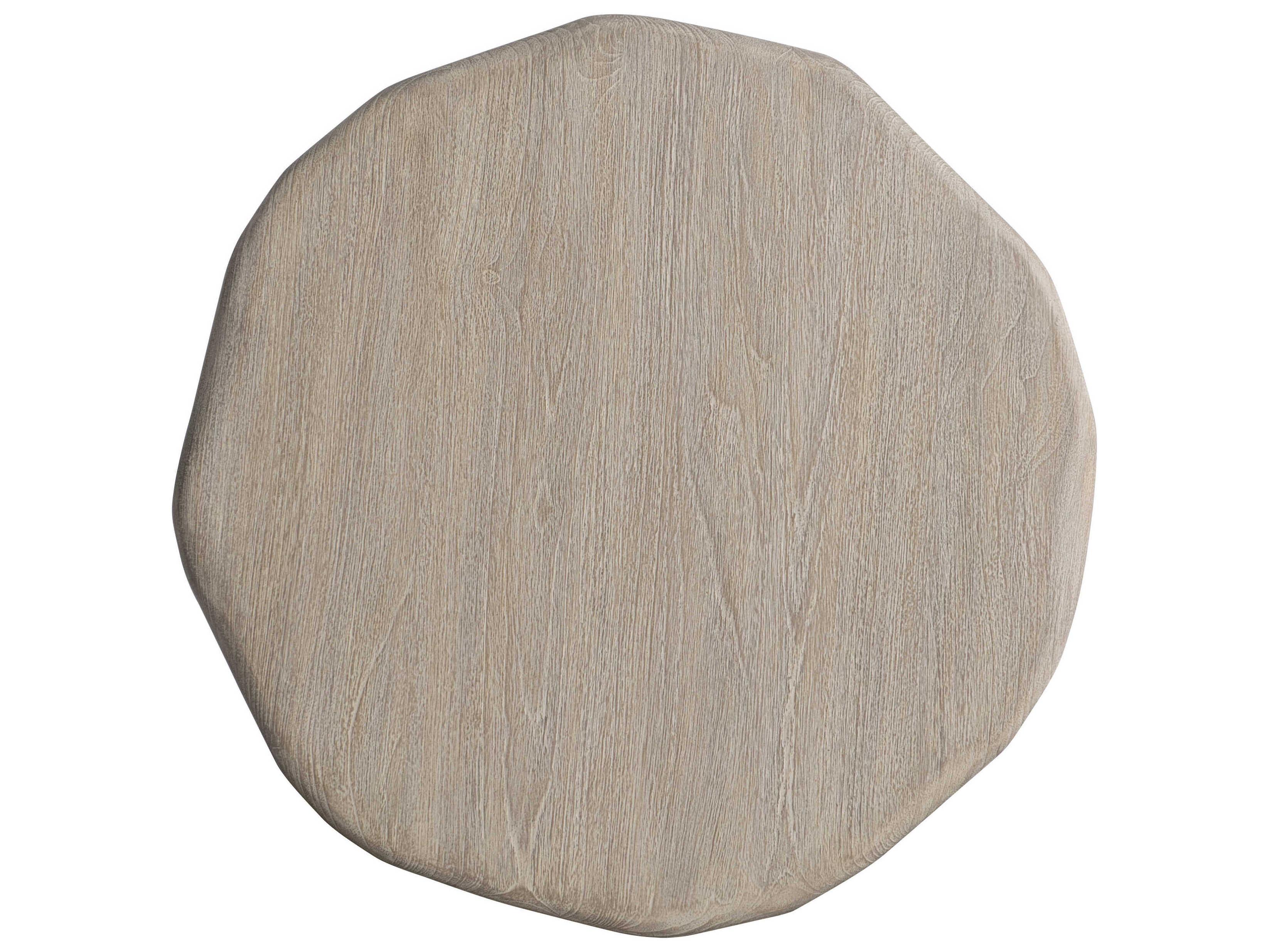 Bernhardt Exteriors Tonga Sea Oat Wood Round Outdoor End Table