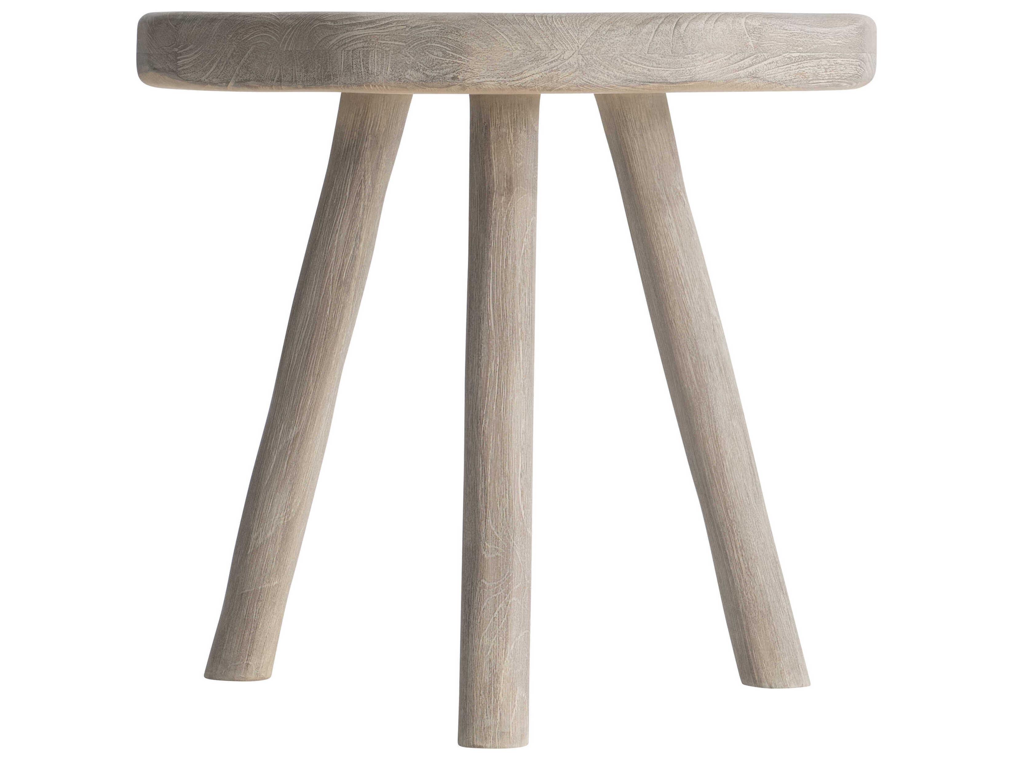 Bernhardt Exteriors Tonga Sea Oat Wood Round Outdoor End Table