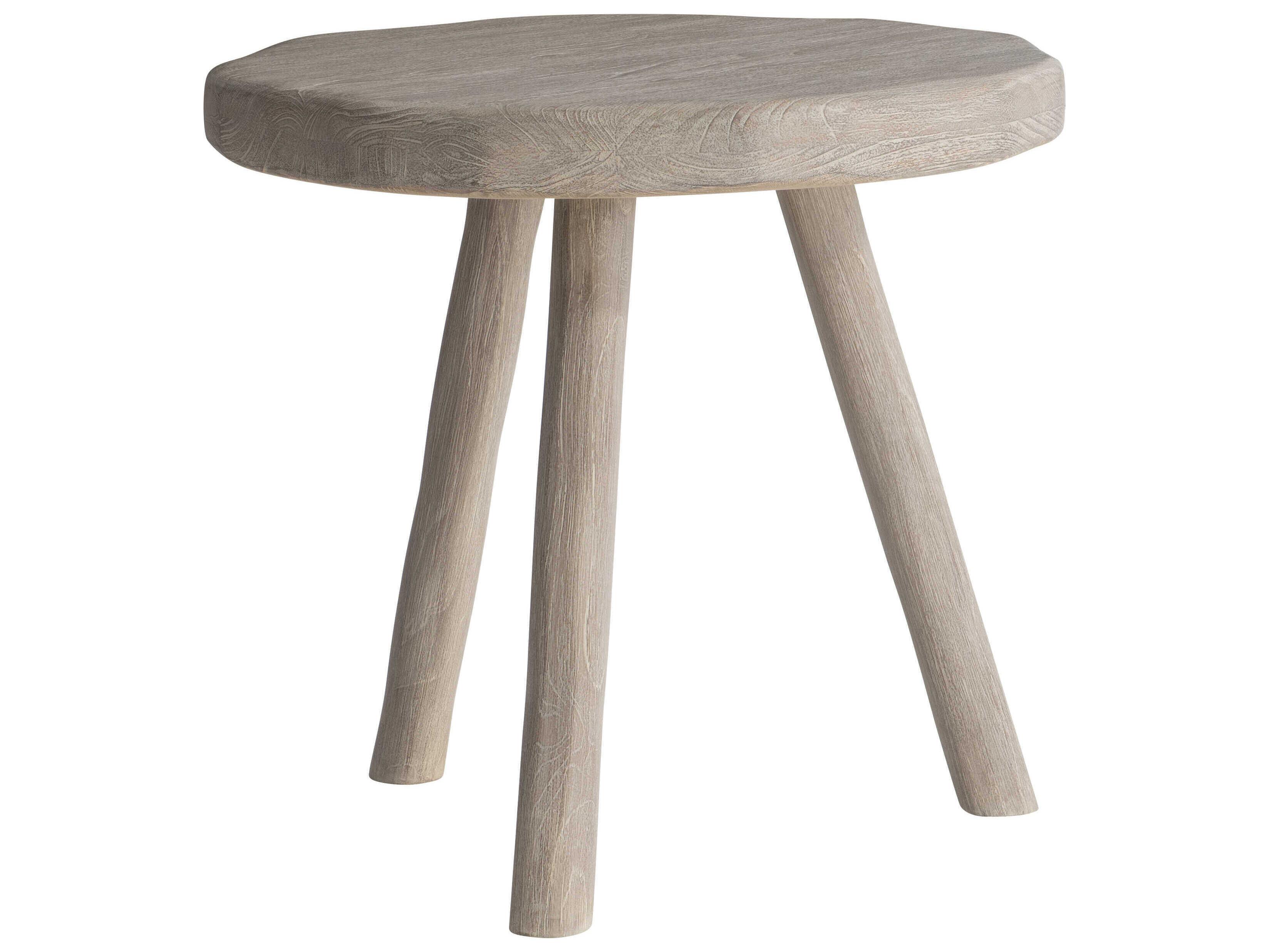 Bernhardt Exteriors Tonga Sea Oat Wood Round Outdoor End Table