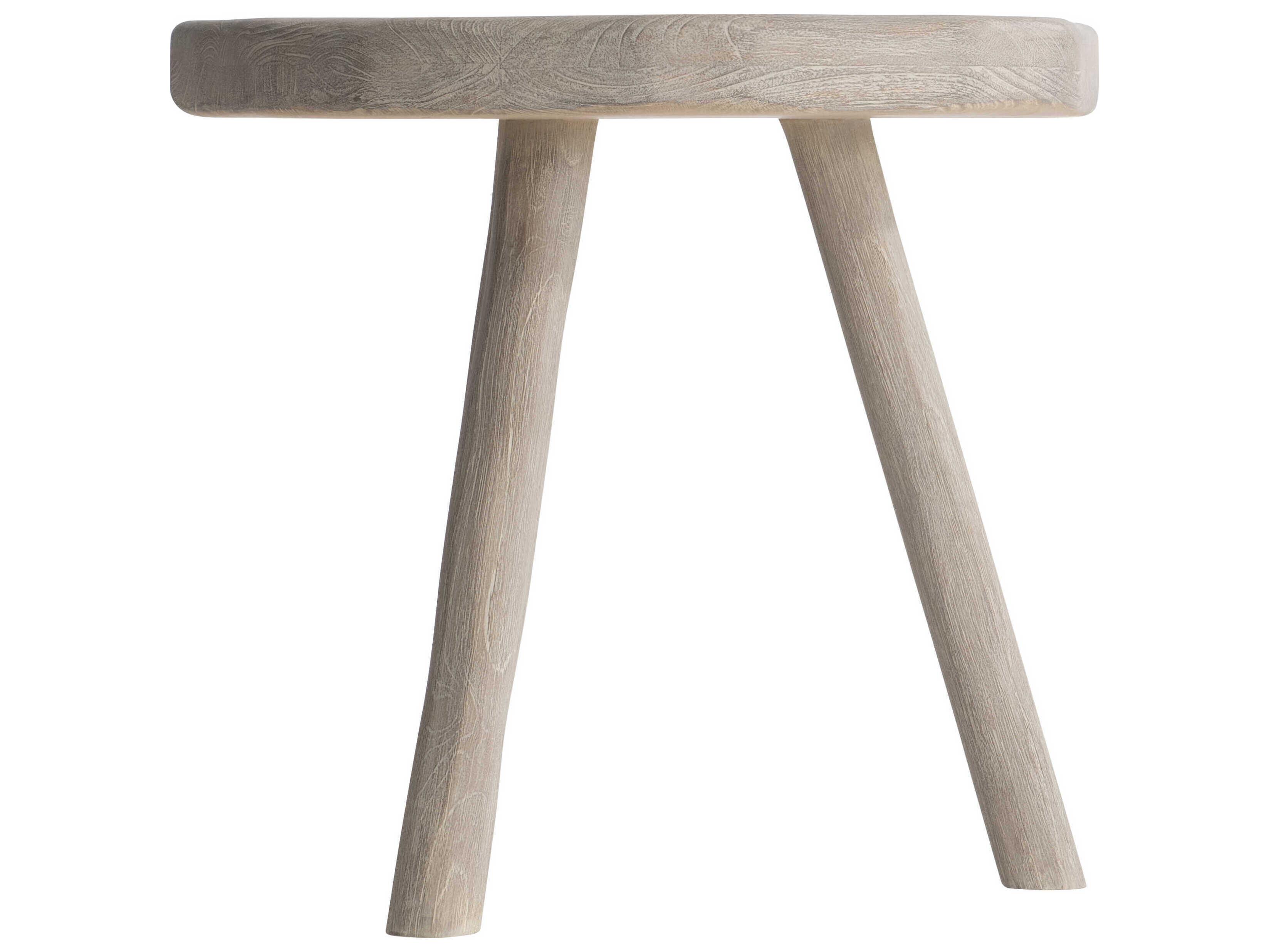 Bernhardt Exteriors Tonga Sea Oat Wood Round Outdoor End Table