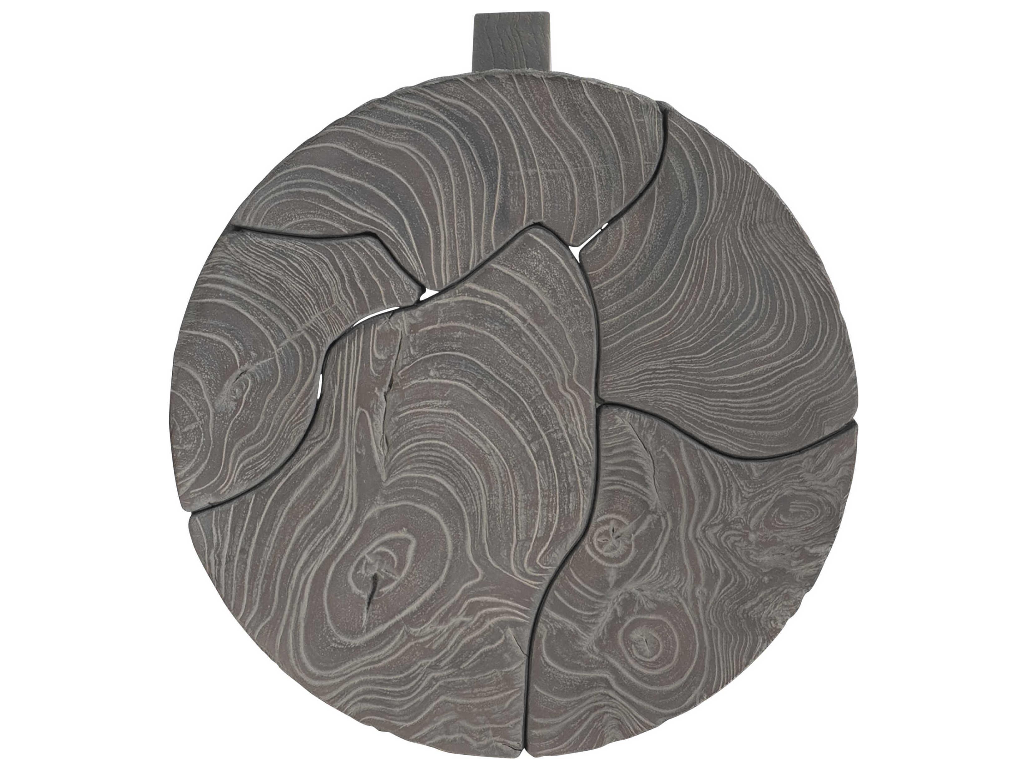 Bernhardt Exteriors Kaya Smoked Truffle Wood Round Patio End Table