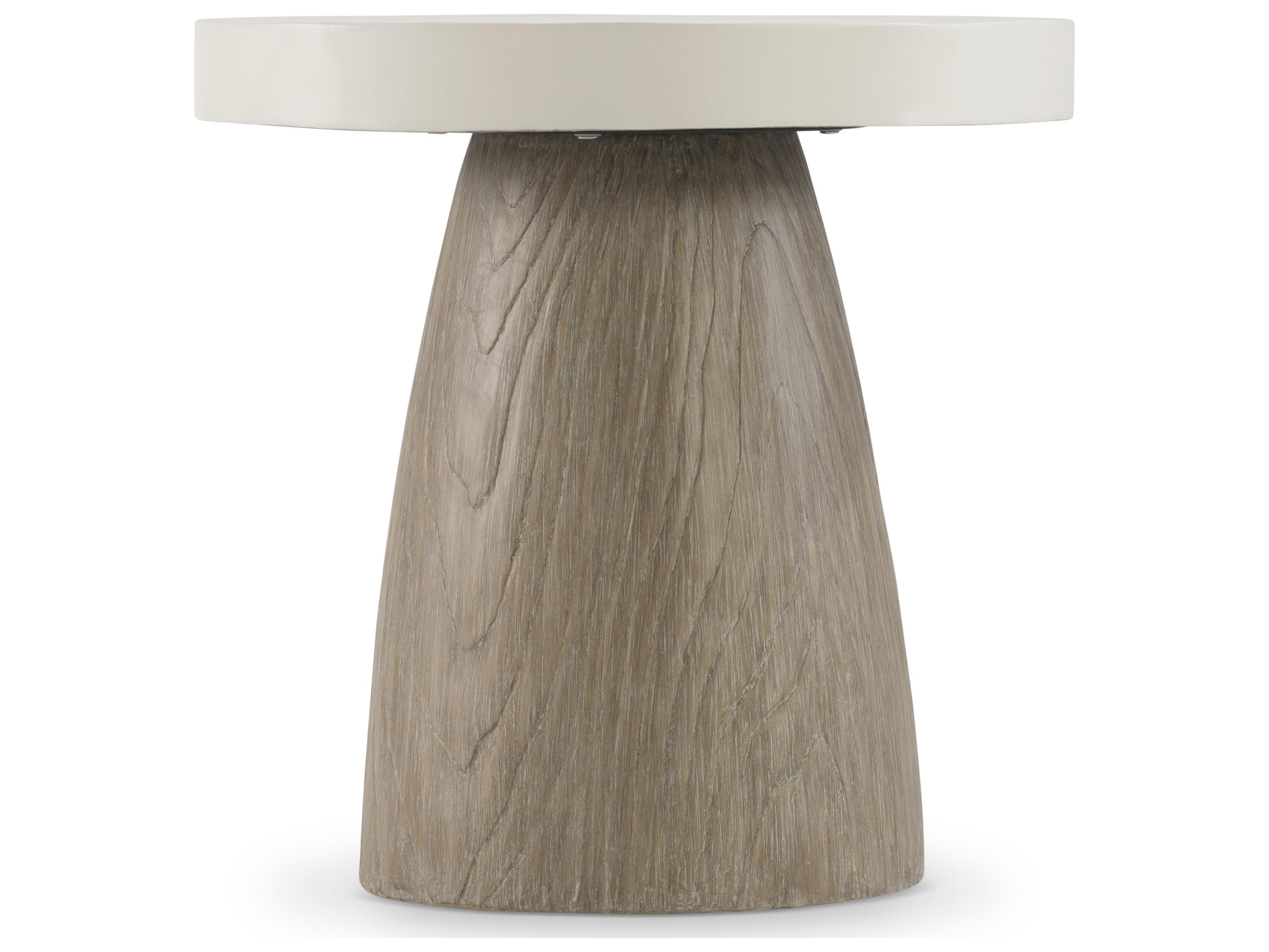 Bernhardt Exteriors Granville White Concrete Round End Table