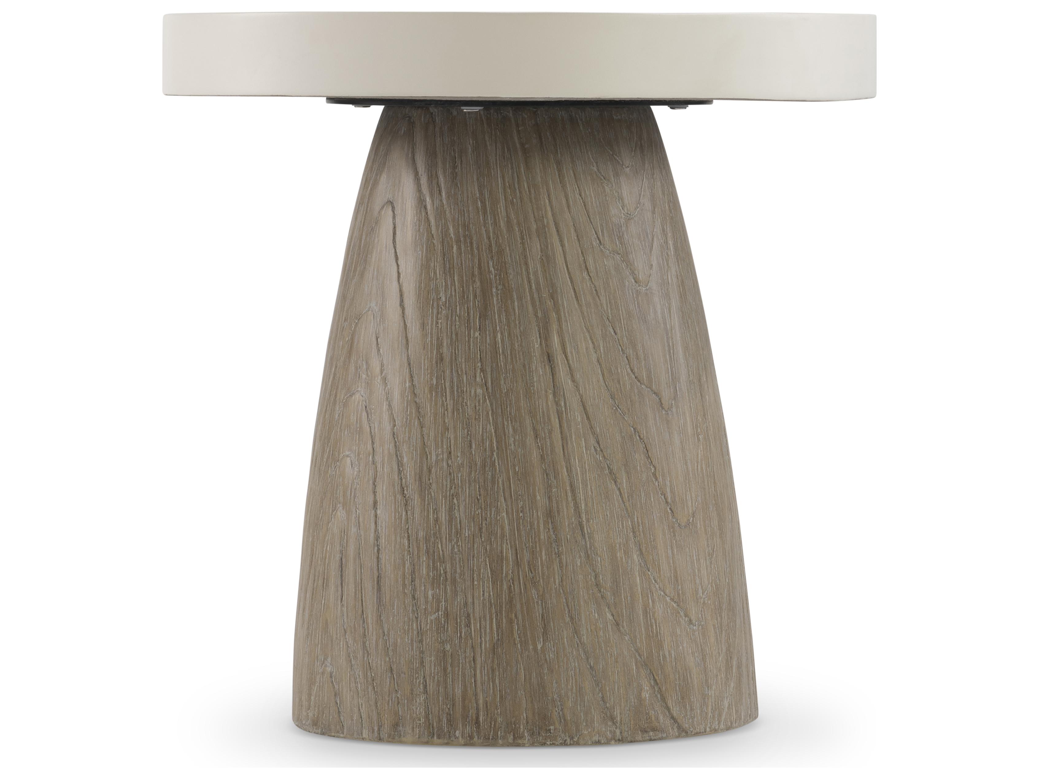 Bernhardt Exteriors Granville White Concrete Round End Table