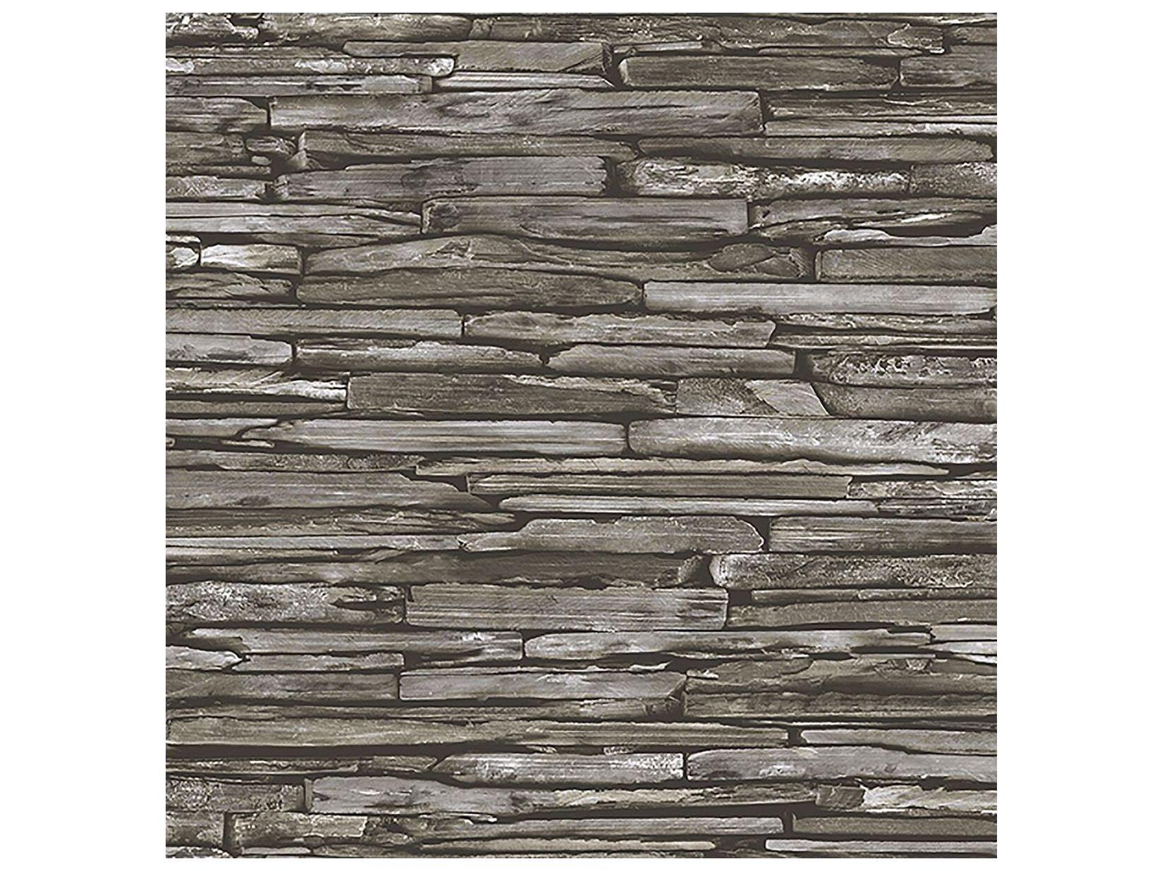 Brewster Home Fashions A-street Prints Stacked Slate Green Industrial Wallpaper