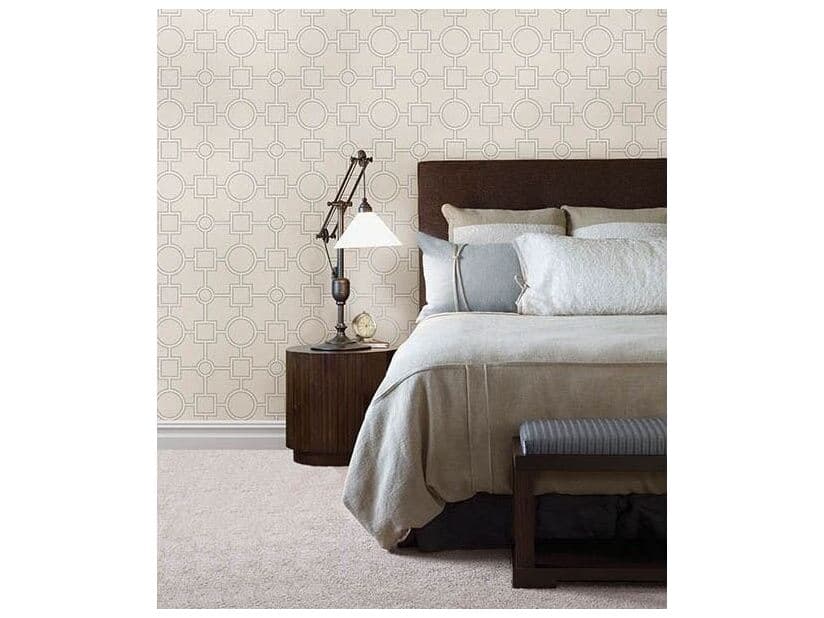 Brewster Home Fashions For Your Bath Iii Matrix Light Grey Geometric Wallpaper