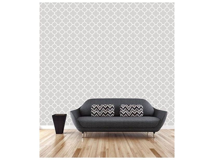 Brewster Home Fashions For Your Bath Iii Origin Grey Quatrefoil Wallpaper