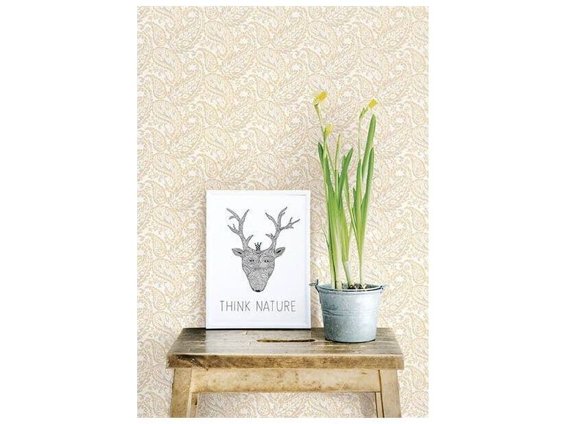 Brewster Home Fashions For Your Bath Iii Adrian Honey Paisley Wallpaper