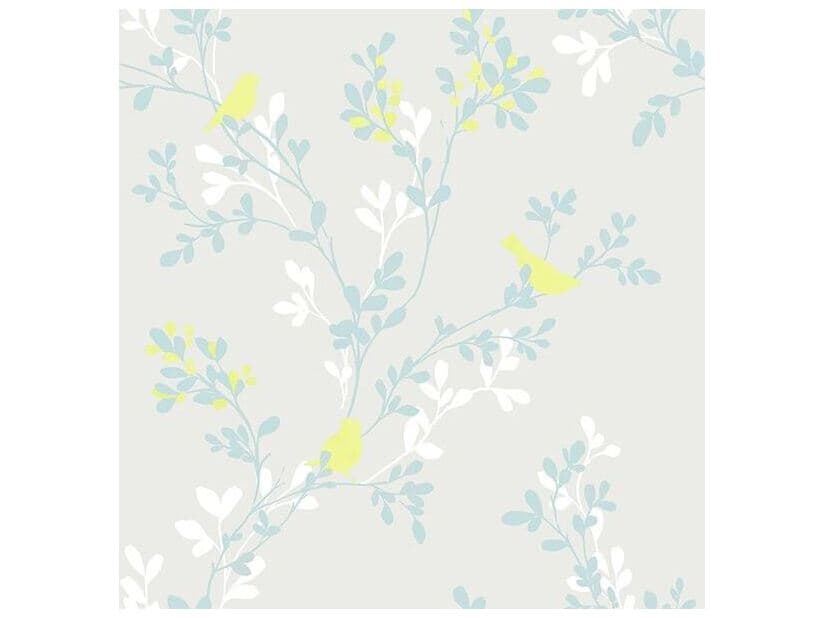 Brewster Home Fashions For Your Bath Iii Chirp Grey Birds & Trees Wallpaper