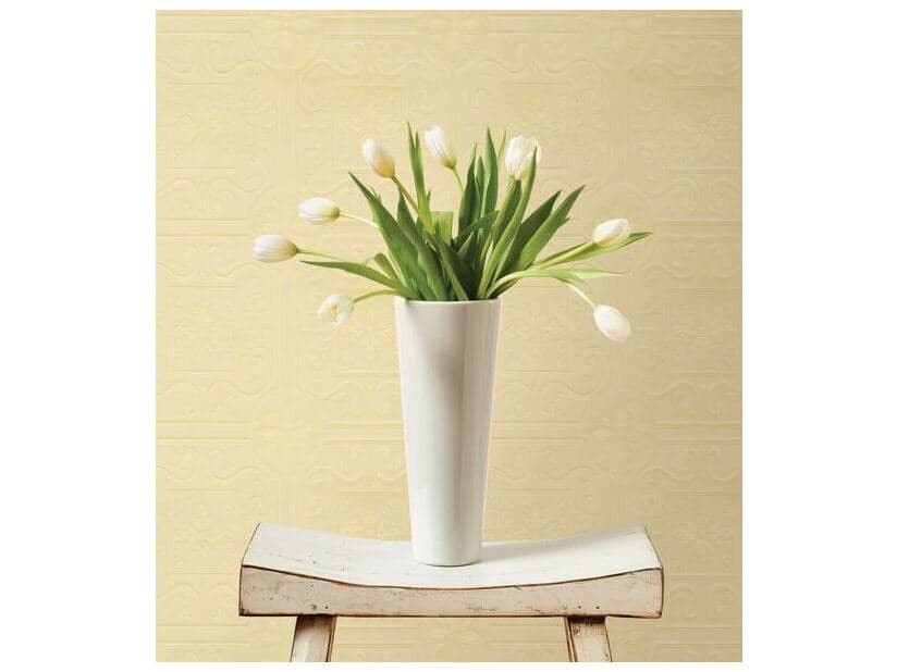 Brewster Home Fashions For Your Bath Iii Talavera White Flower Tile Paintable Wallpaper