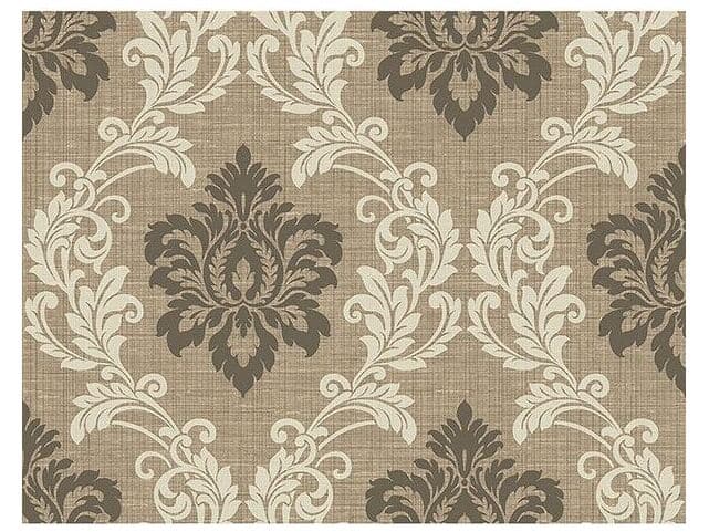Brewster Home Fashions Kenneth James Adela Light Brown Twill Damask Wallpaper