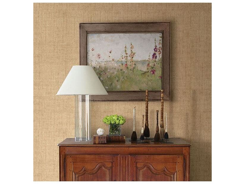 Brewster Home Fashions Warner Textures Caviar Beige Basketweave Wallpaper