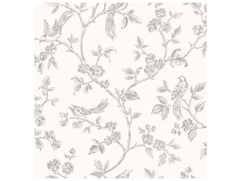 Brewster Home Fashions Advantage Aaron White Bird Trail Wallpaper