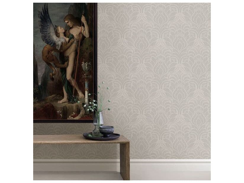 Brewster Home Fashions Warner Textures Sandor Grey Damask Wallpaper