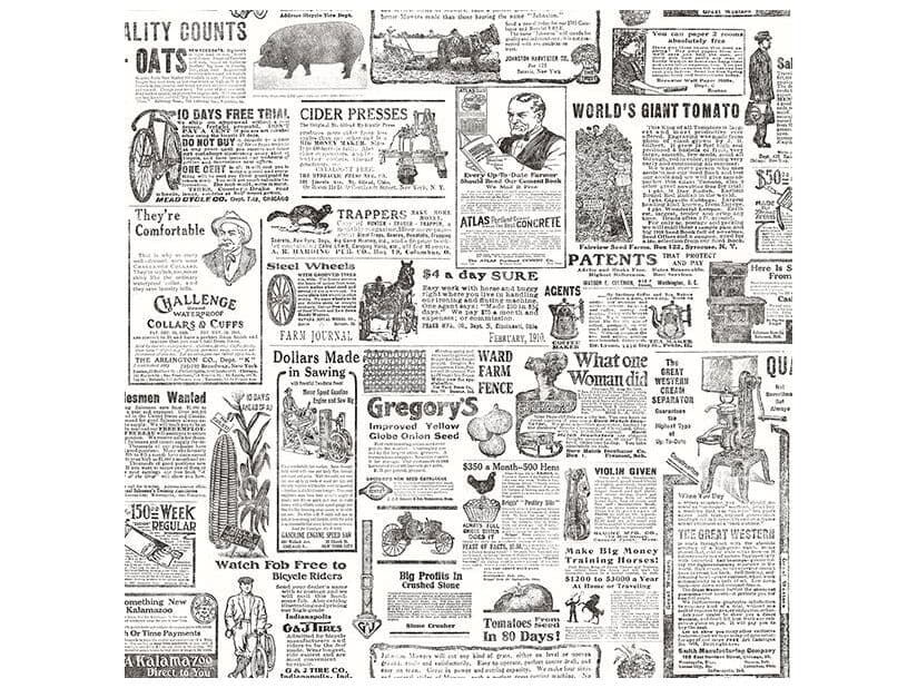 Brewster Home Fashions Fresh Start Kitchen & Bath Underwood Black Newspaper Wallpaper