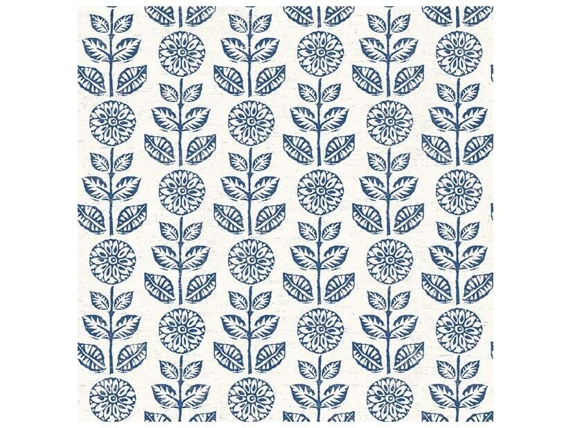 Brewster Home Fashions Fresh Start Kitchen & Bath Dolly Navy Folk Floral Wallpaper